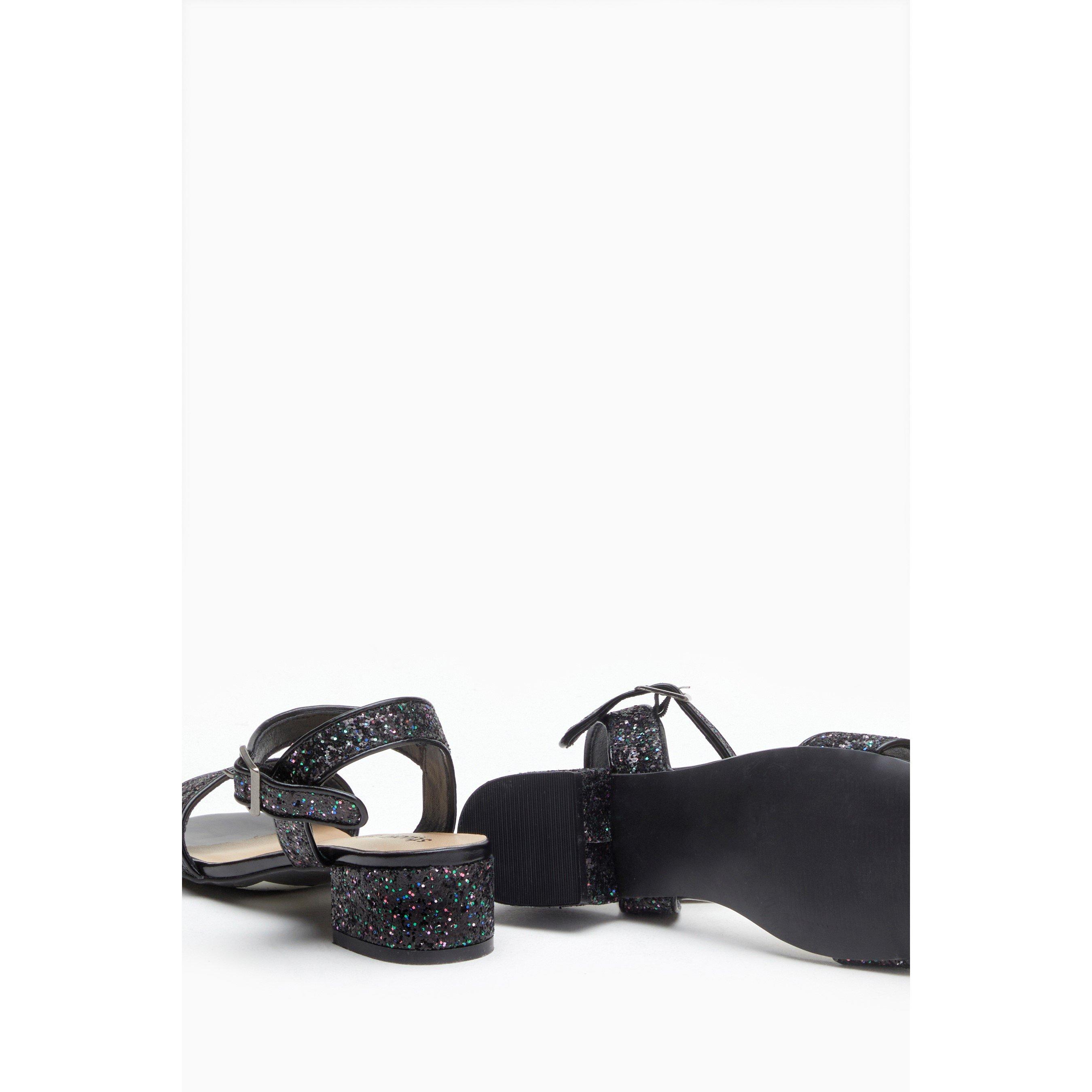 Negro - Be You - Sequin Open-Toe Heeled Sandals - 6