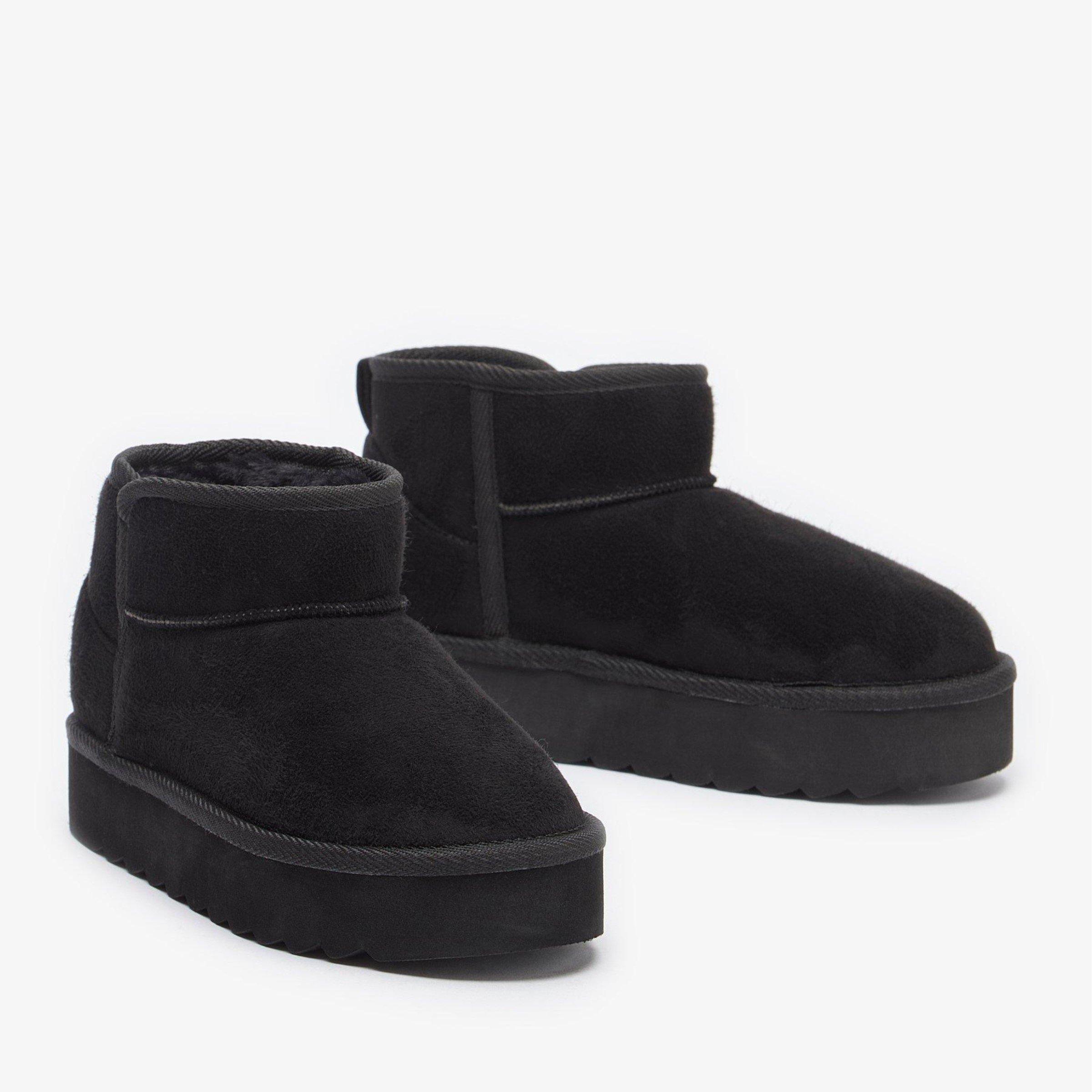 Black - Be You - Studio Faux Fur Lined Low Ankle Boots - 2