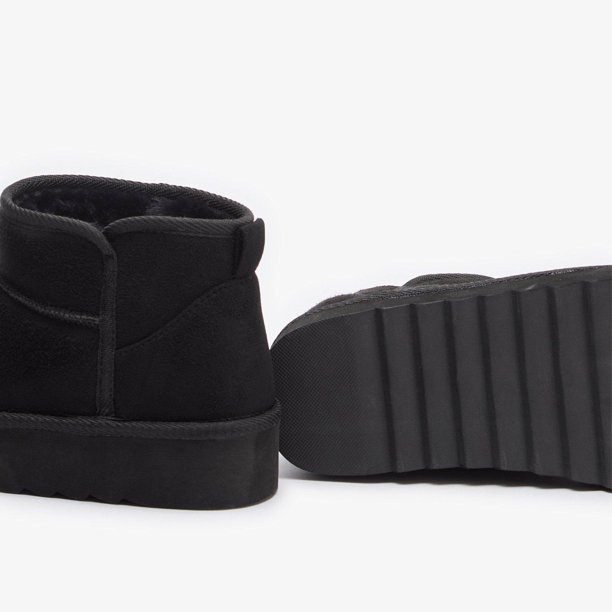 Black - Be You - Studio Faux Fur Lined Low Ankle Boots - 4