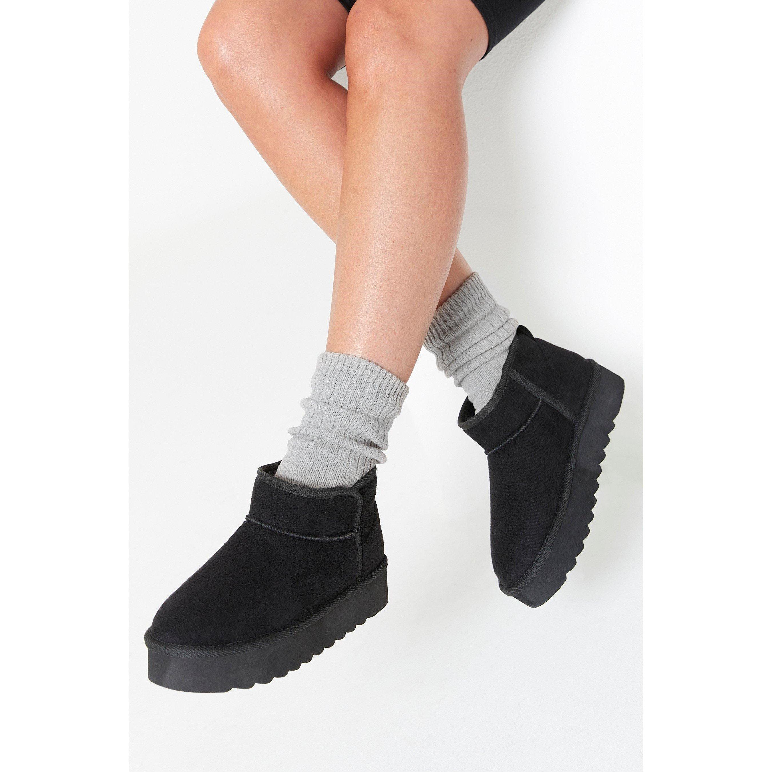 Black - Be You - Studio Faux Fur Lined Low Ankle Boots - 6