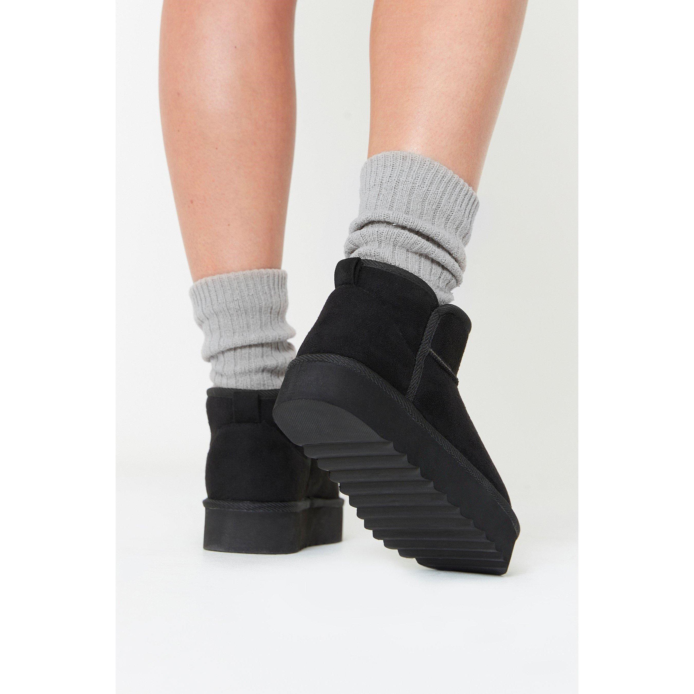 Black - Be You - Studio Faux Fur Lined Low Ankle Boots - 7