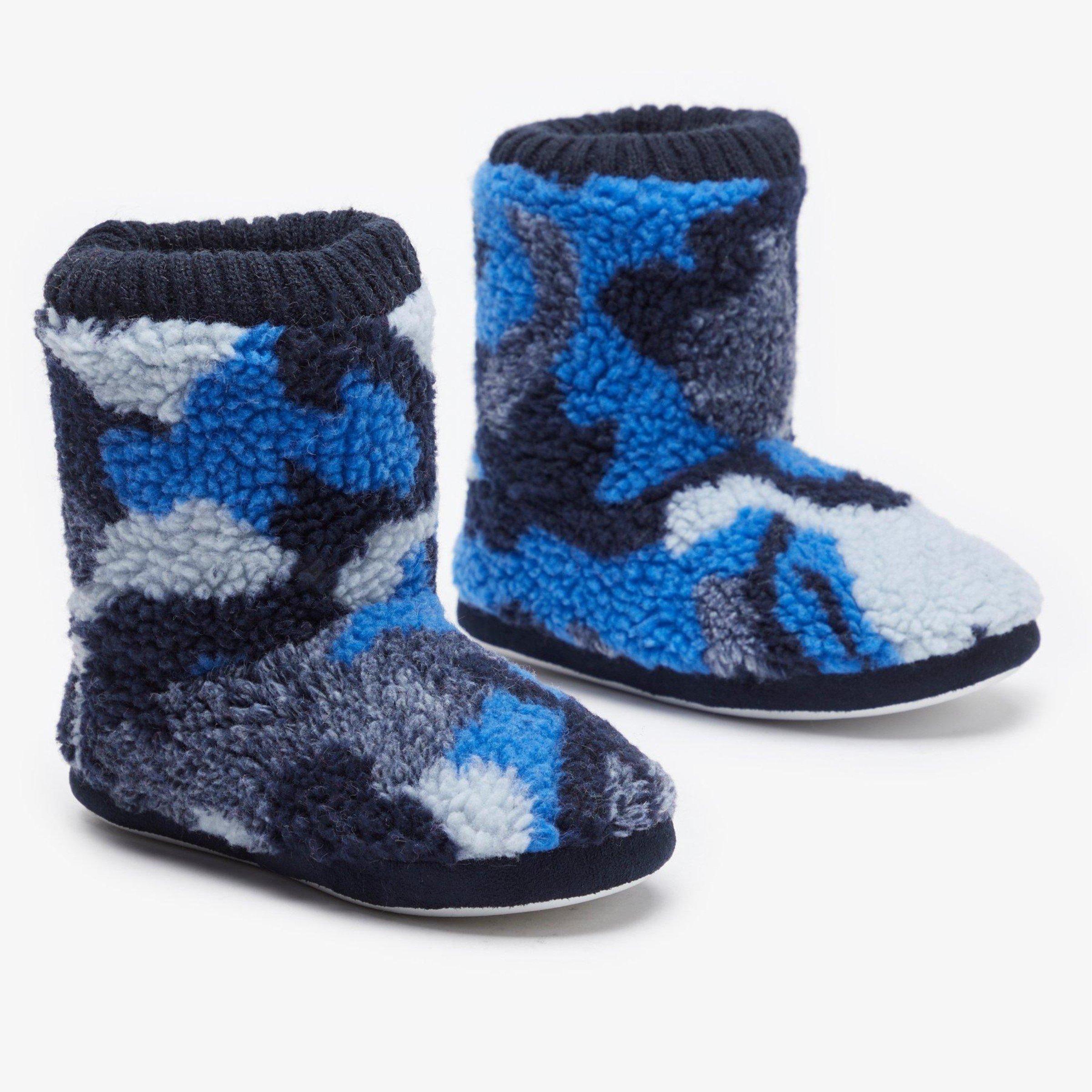 Blue - Be You - Boys Camo Slipper Boot - 4