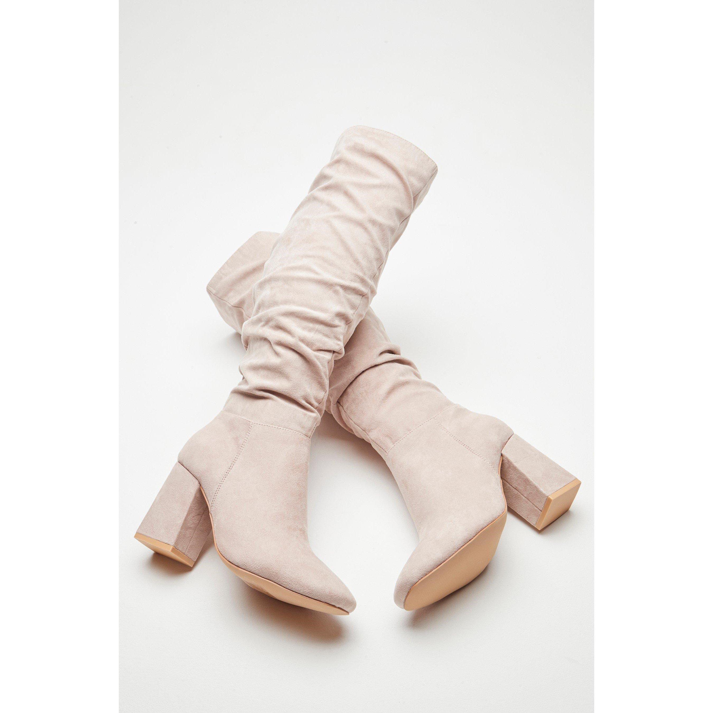 Stein - Be You - Block Heel Faux Suede Tall Boot - 4