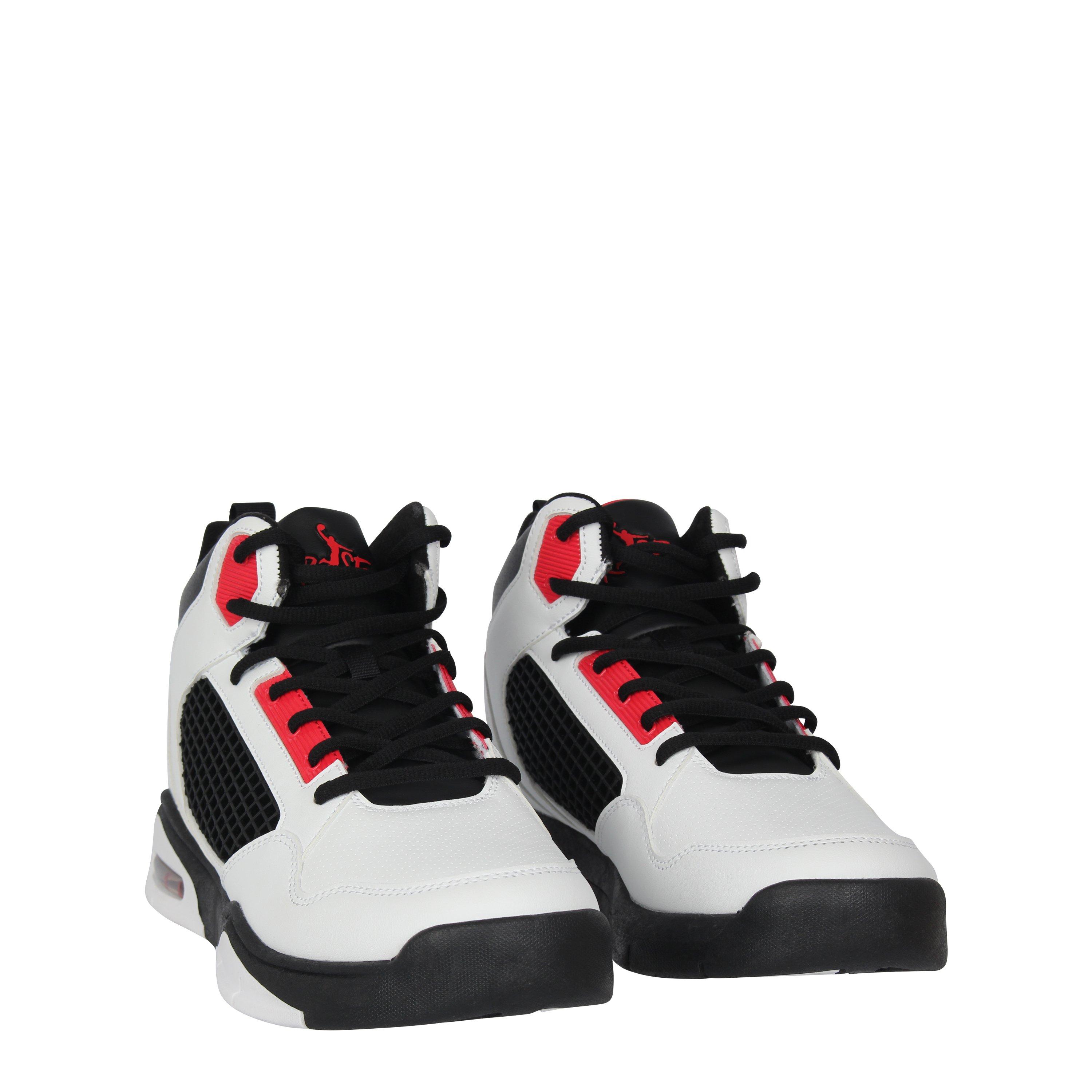 White/Black/Red - Rise - Reverse Basketball Trainers Mens - 3