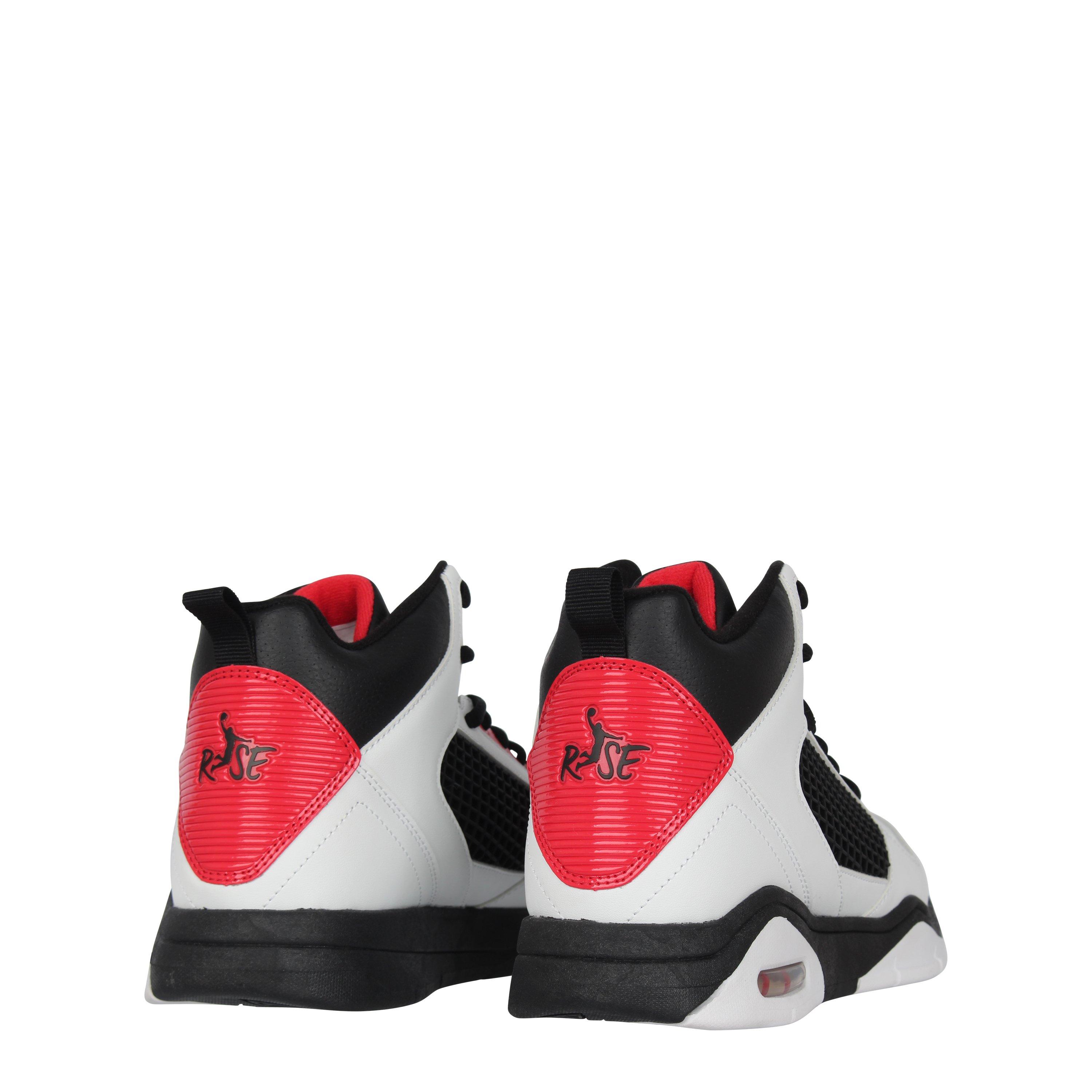 White/Black/Red - Rise - Reverse Basketball Trainers Mens - 4