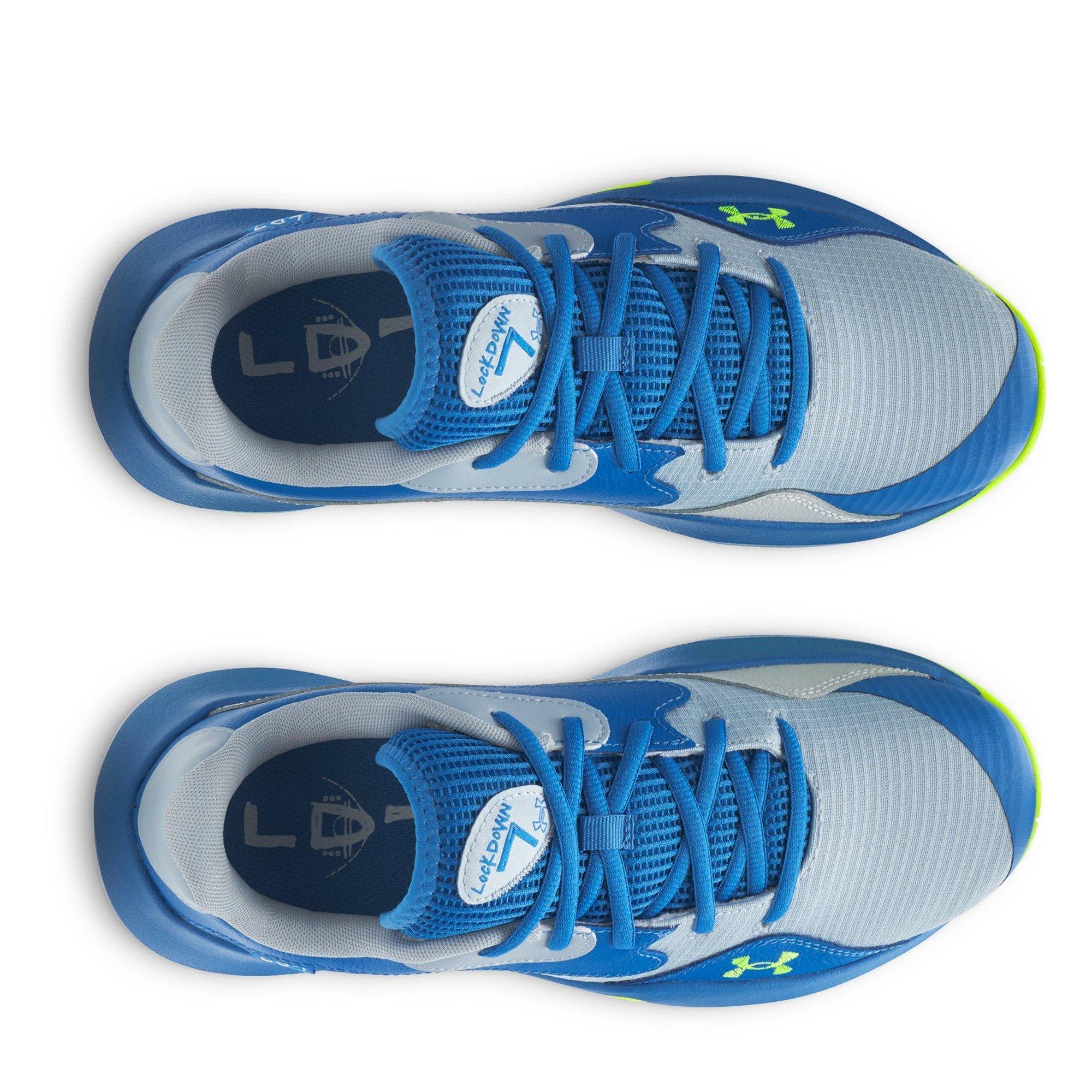 Blue - Under Armour - Under Armour Ua Lockdown 7 Low Basketball Trainers Mens - 4