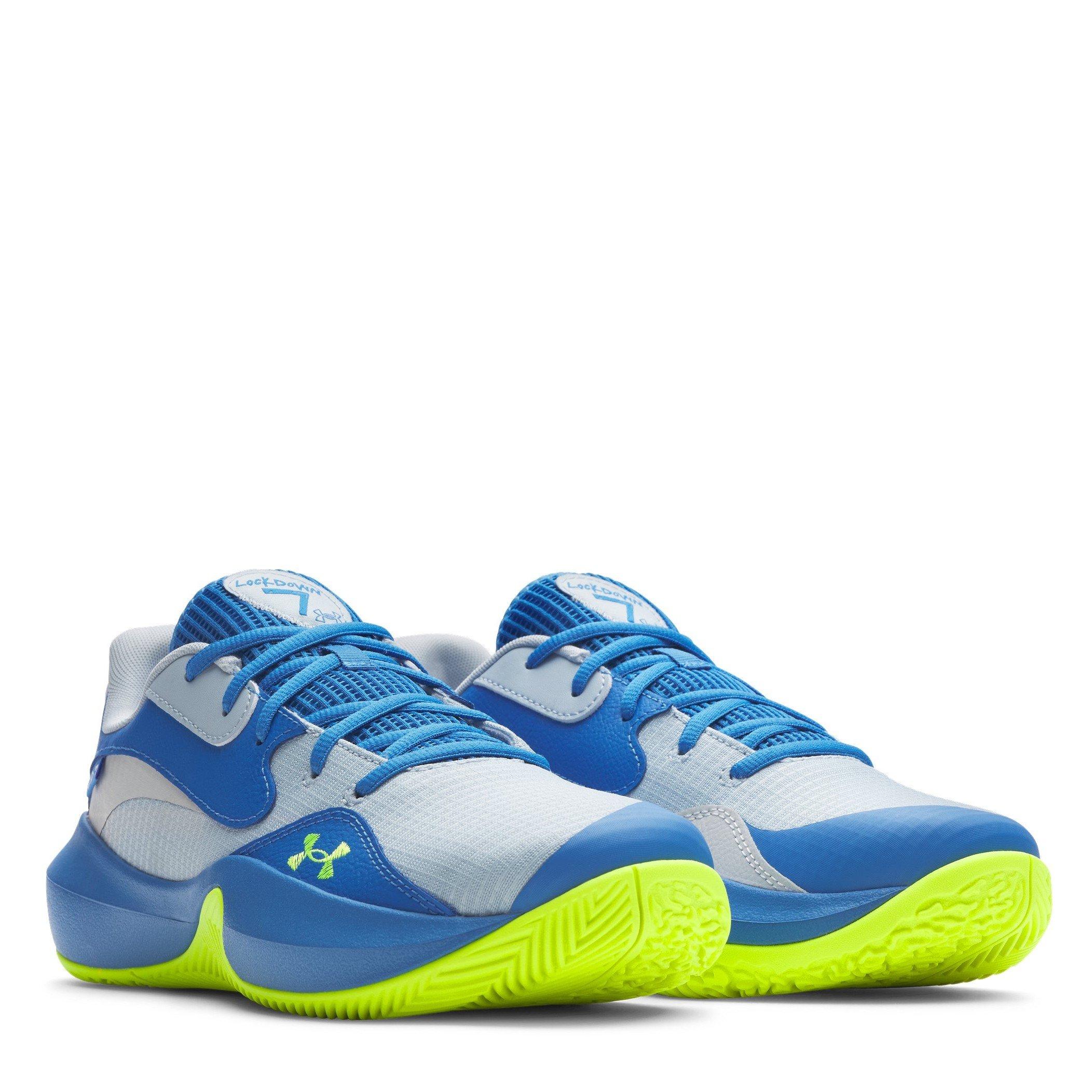 Blue - Under Armour - Under Armour Ua Lockdown 7 Low Basketball Trainers Mens - 5