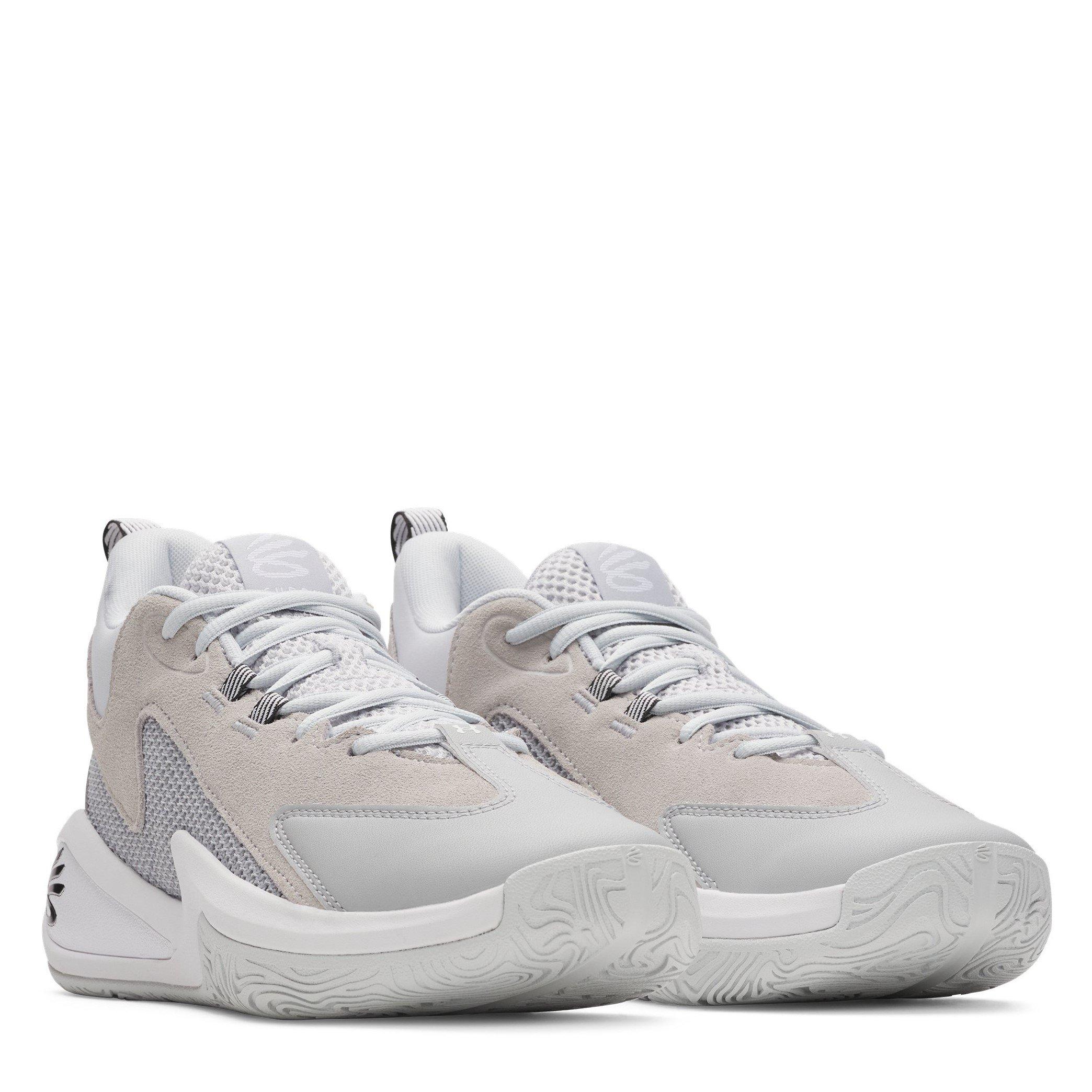 Grey/White - Under Armour - Men's Curry Basketball Trainers - 5