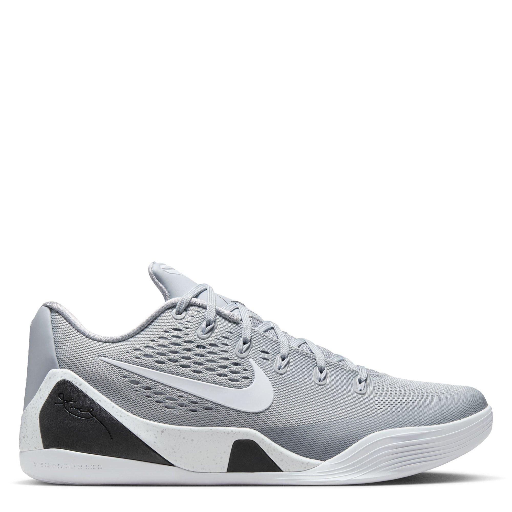 gray and white basketball shoes