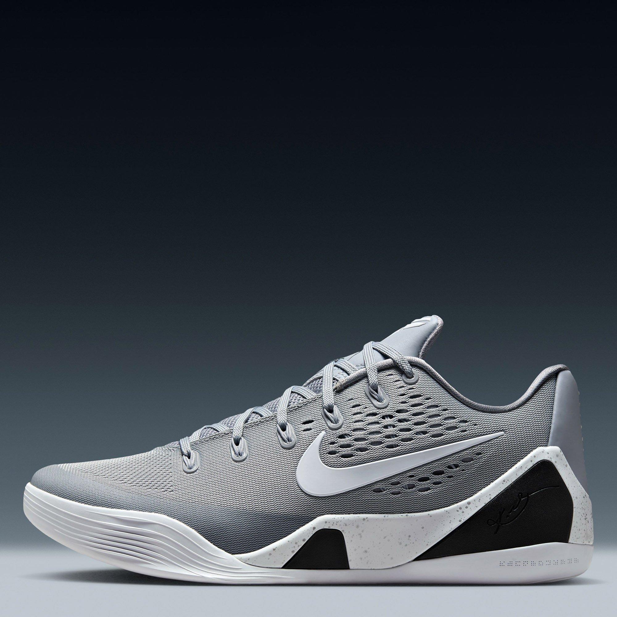 Wolf Grey/White - Nike - Kobe IX Elite Low EM Protro Basketball Shoes - 2