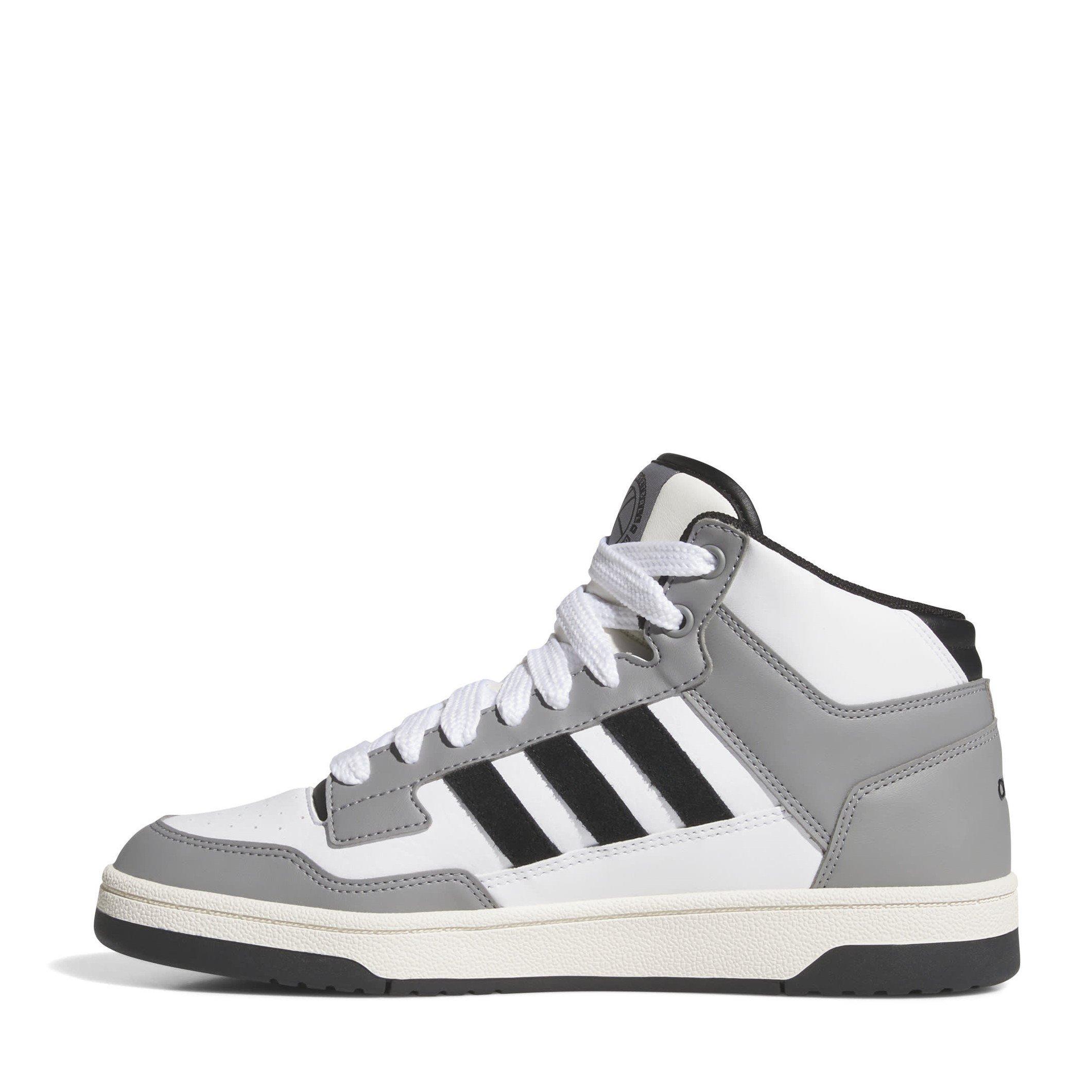 Grey/Blk/Wht - adidas - Rapid Court Mid High-Top Trainers Mens - 2