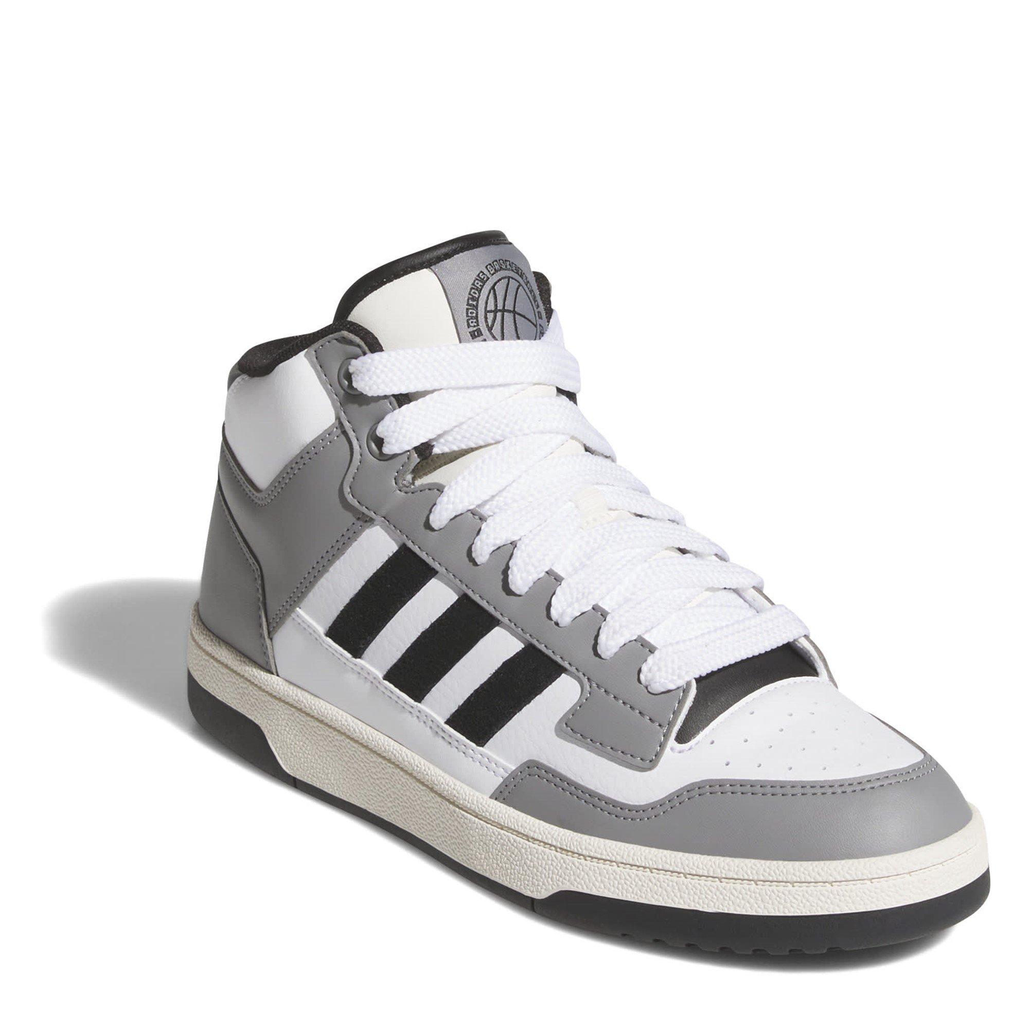 Grey/Blk/Wht - adidas - Rapid Court Mid High-Top Trainers Mens - 3