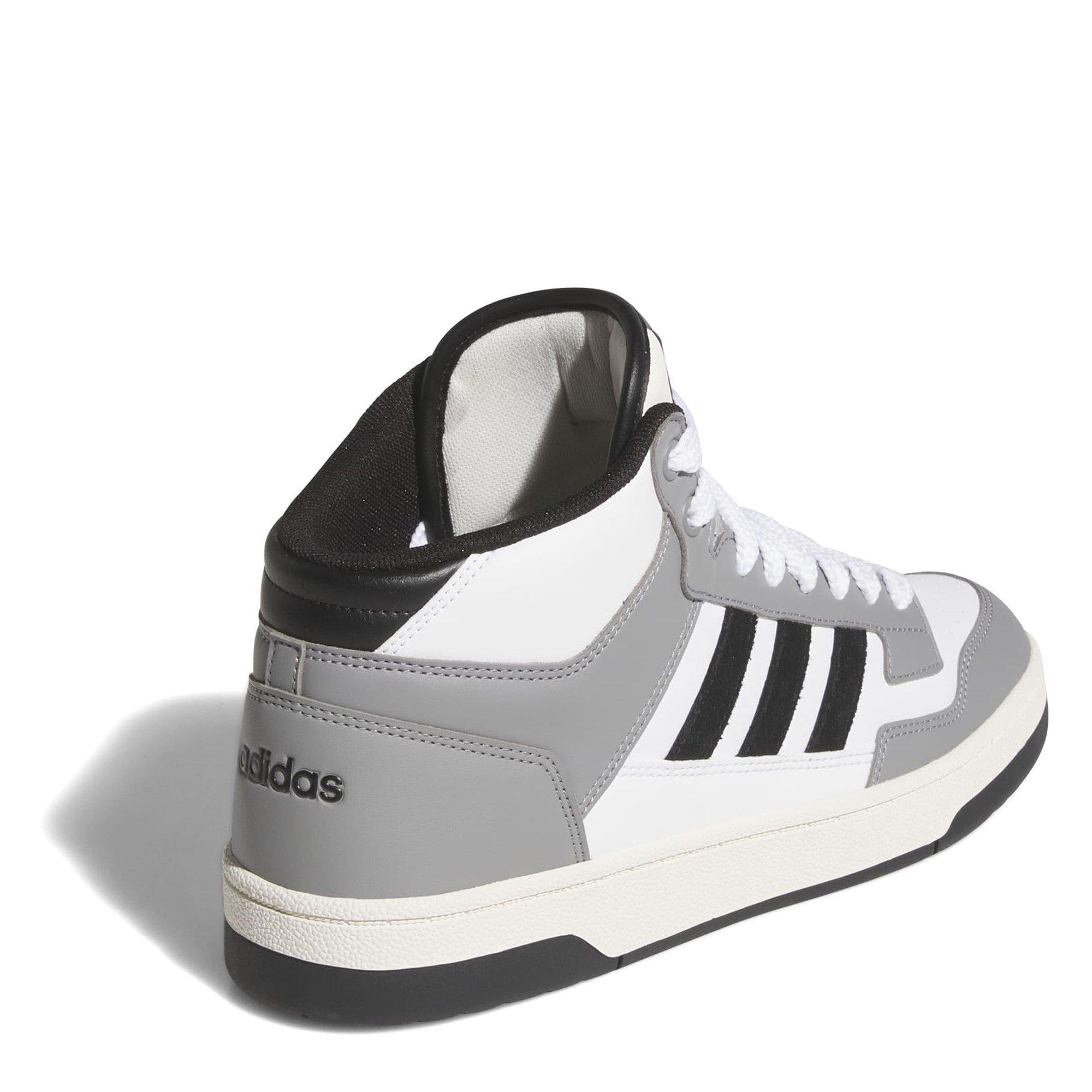 Grey/Blk/Wht - adidas - Rapid Court Mid High-Top Trainers Mens - 4