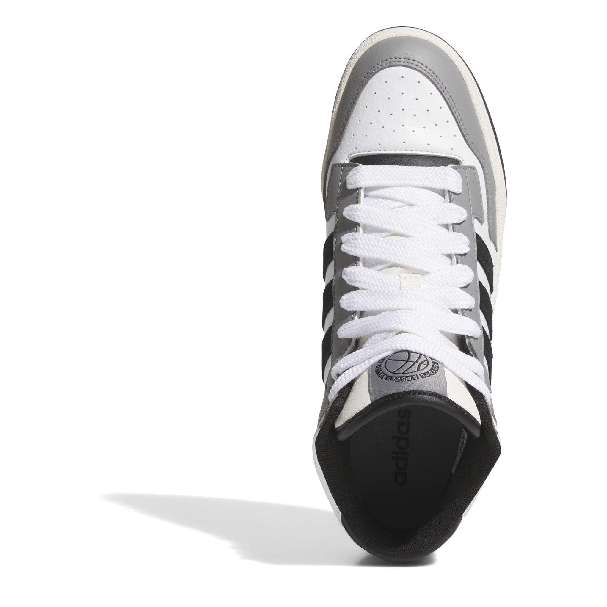 Grey/Blk/Wht - adidas - Rapid Court Mid High-Top Trainers Mens - 5