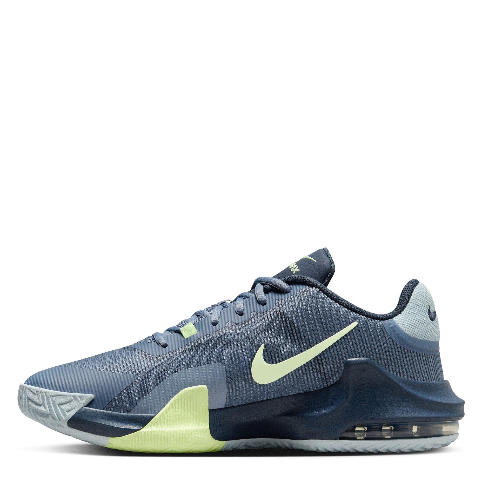 Ashen/Volt-Blue - Nike - NIke Air Max Impact 4 Adults Basketball Shoes - 2