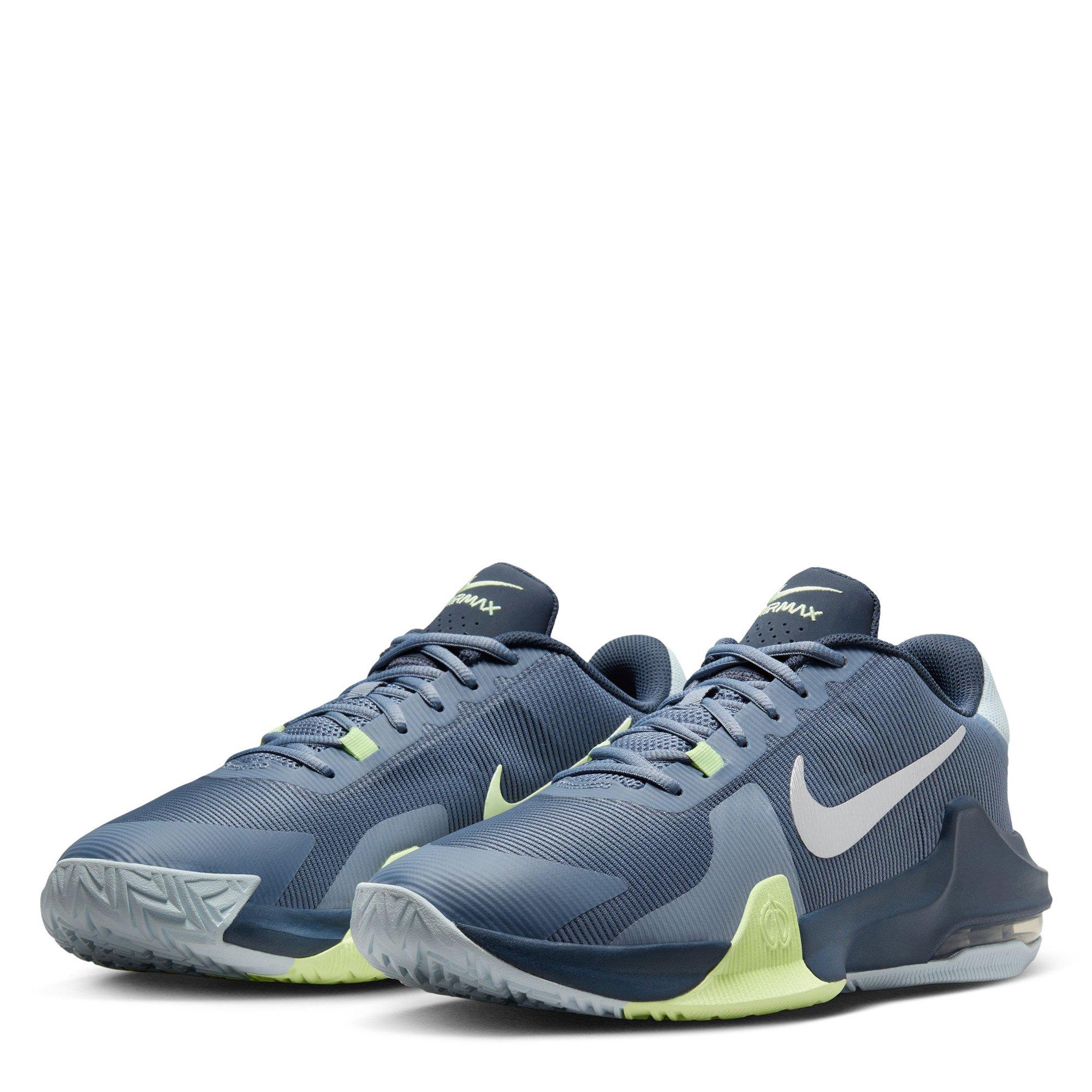 Ashen/Volt-Blue - Nike - NIke Air Max Impact 4 Adults Basketball Shoes - 5