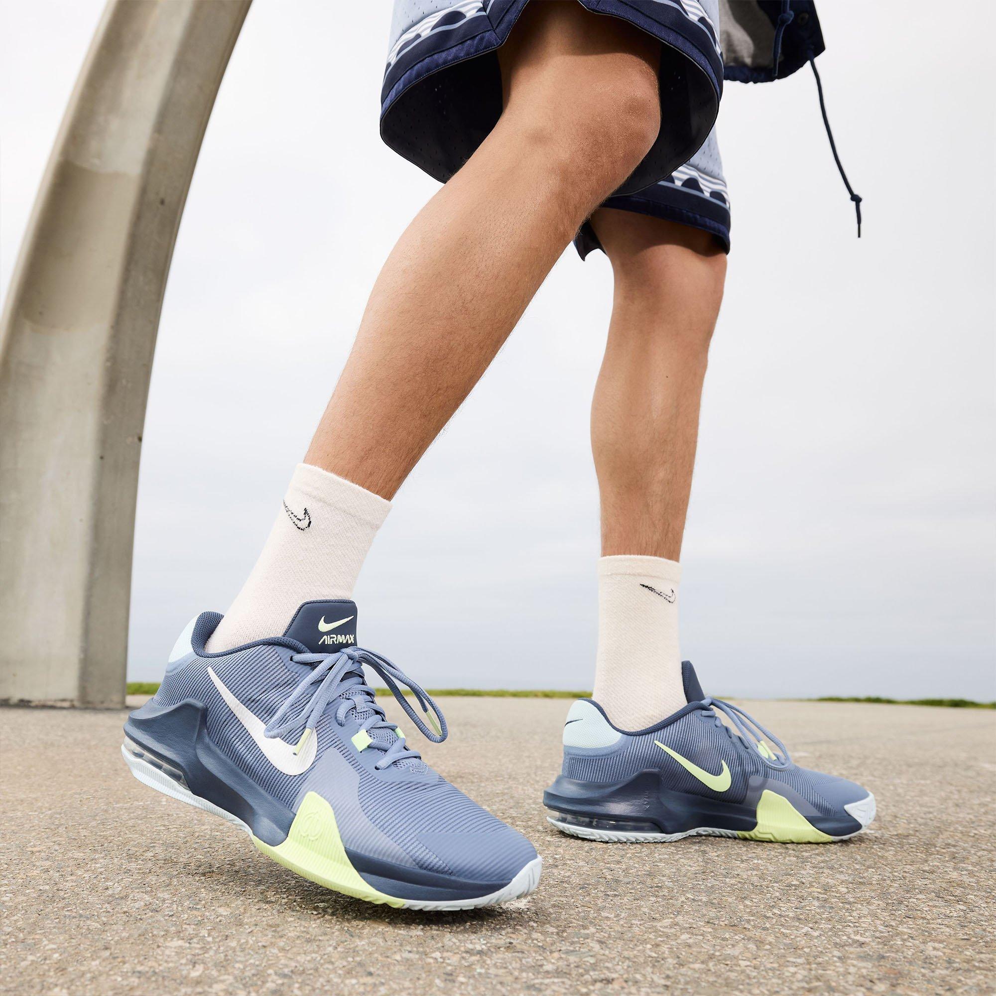 Ashen/Volt-Blue - Nike - NIke Air Max Impact 4 Adults Basketball Shoes - 9