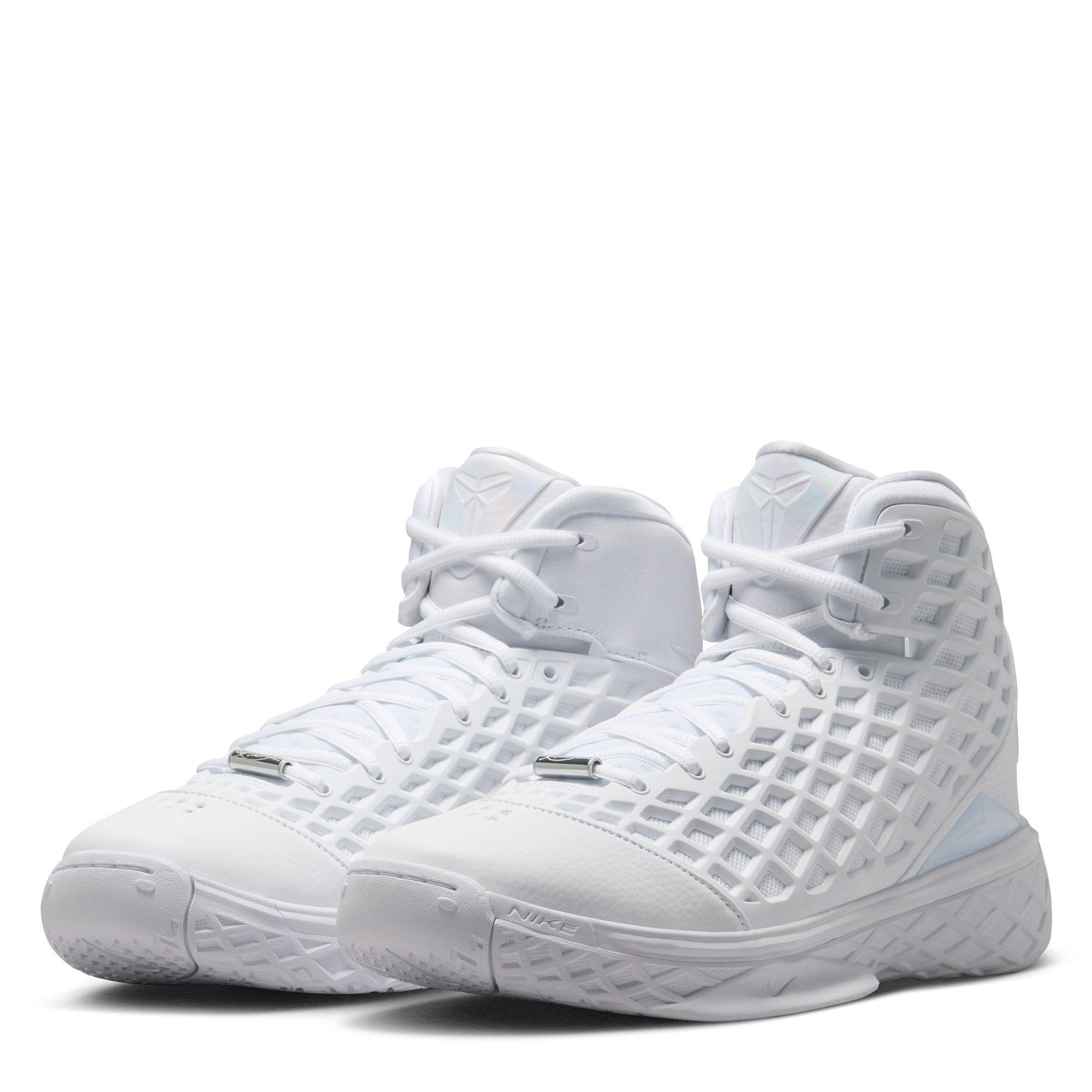 White/Wht/White - Nike - Kobe III Protro Basketball Shoes - 5