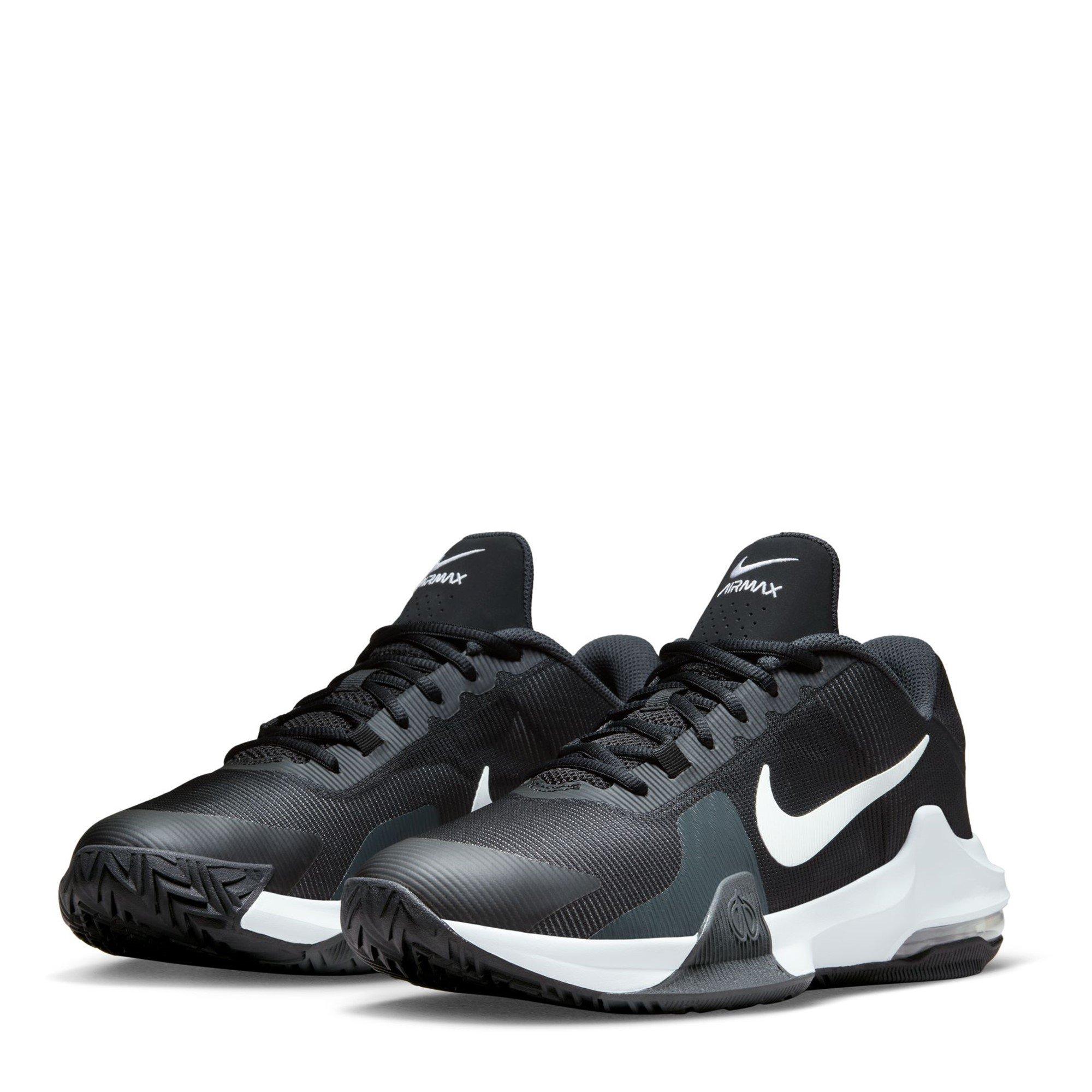 Sort/Hvid - Nike - Air Max Impact 4 Mens Basketball Shoes - 4