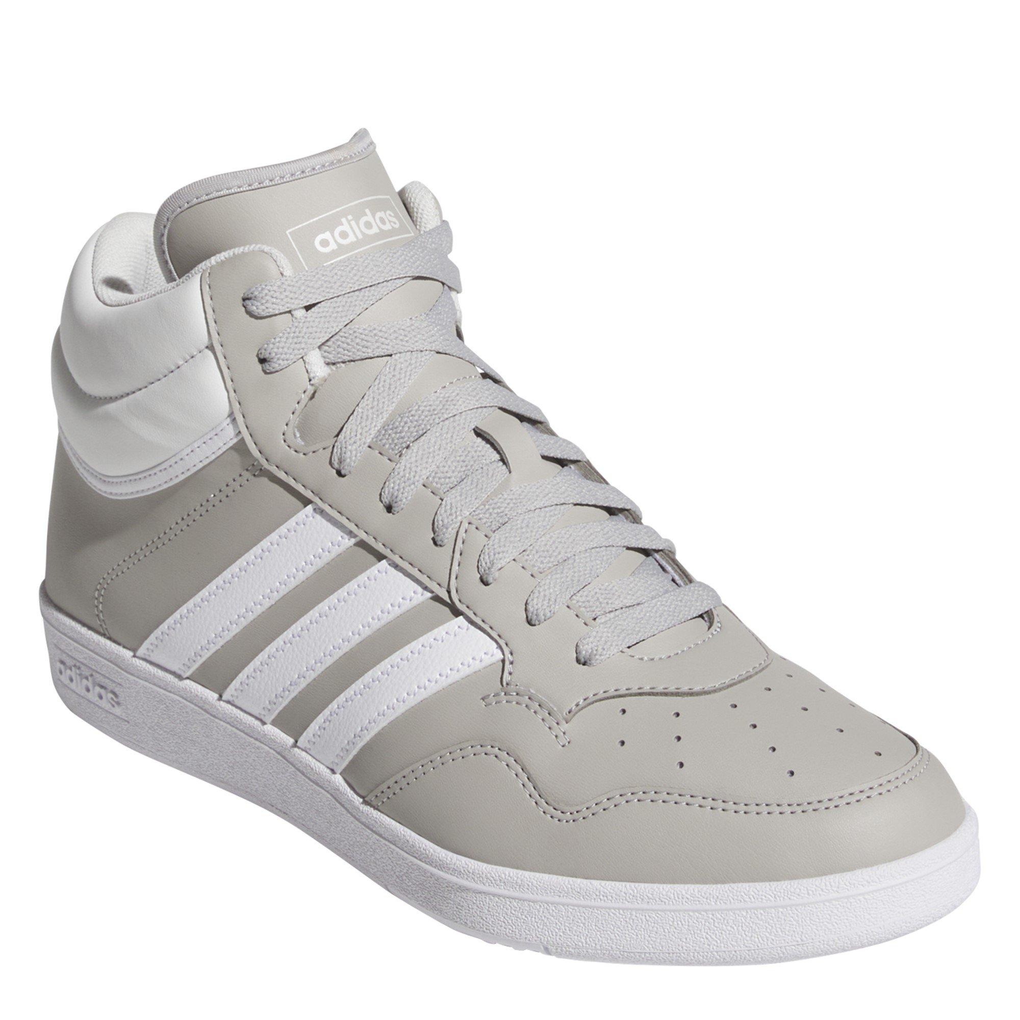 Grey Two/ White - adidas - Adults Hoops Mid Basketball Trainers - 3