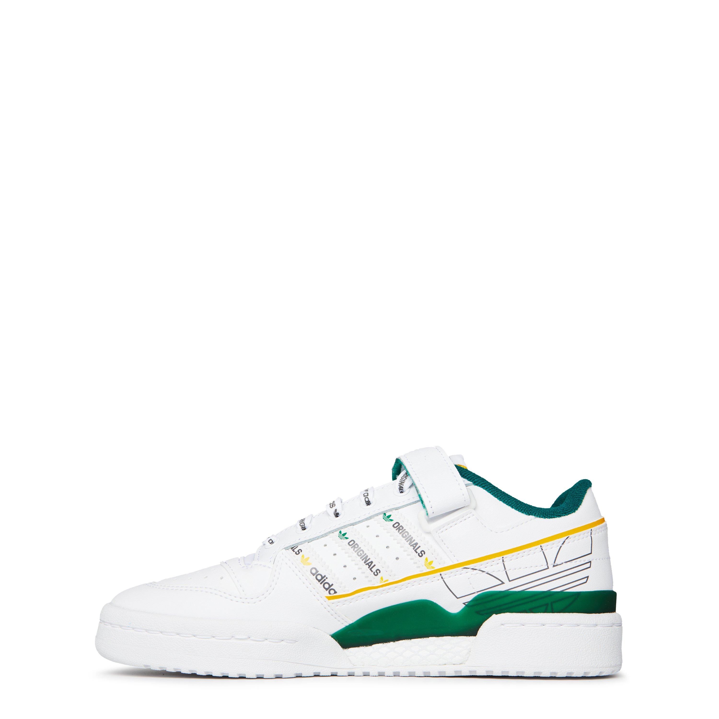 White/Green - adidas Originals - Men's Forum Low Basketball Trainers - 2