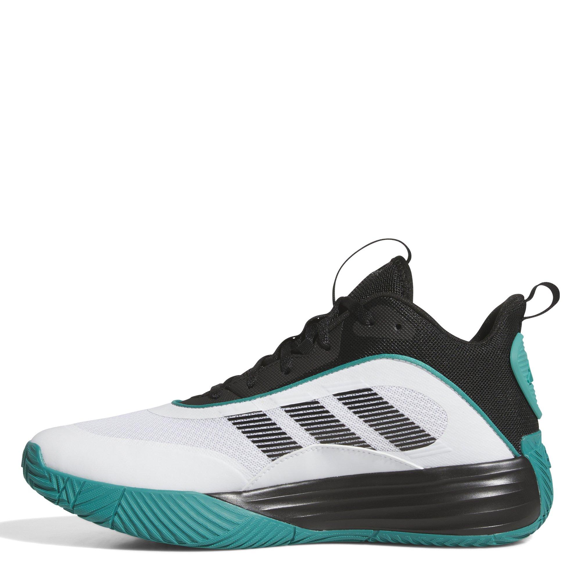White/Blk/Teal - adidas - Own the Game 3 Adults Basketball Shoes - 2