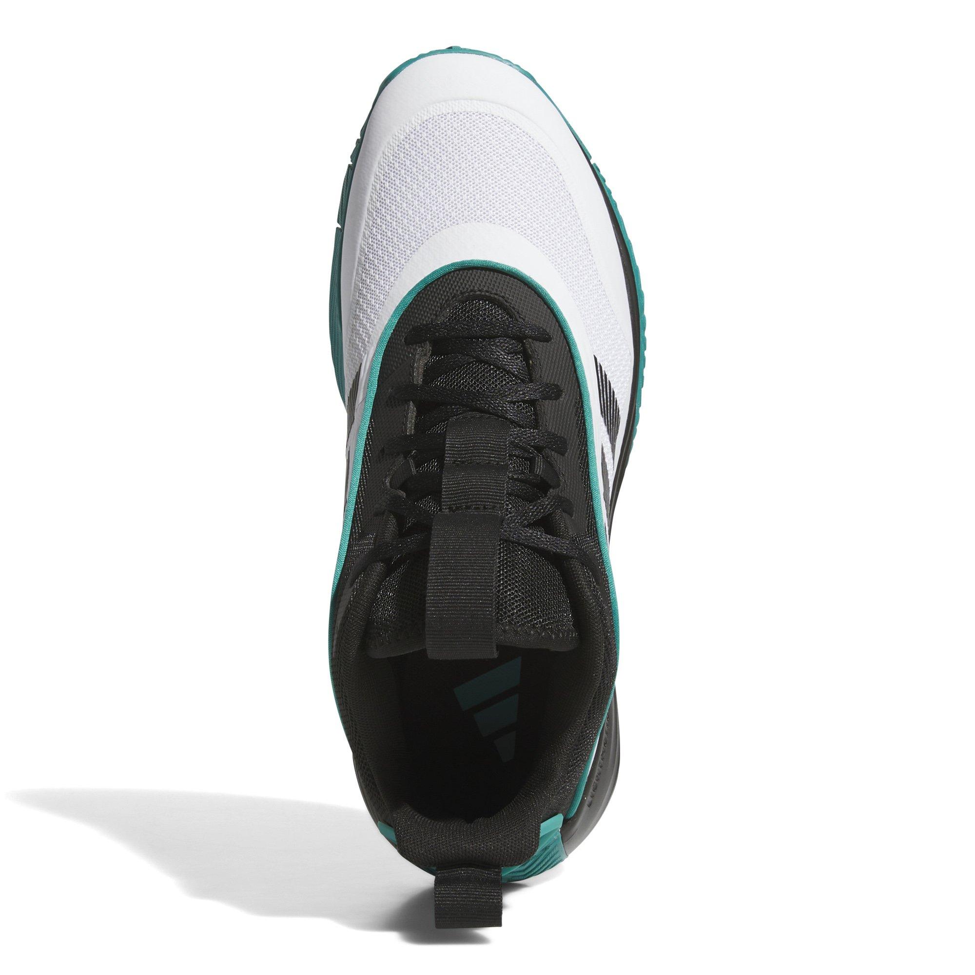 White/Blk/Teal - adidas - Own the Game 3 Adults Basketball Shoes - 3