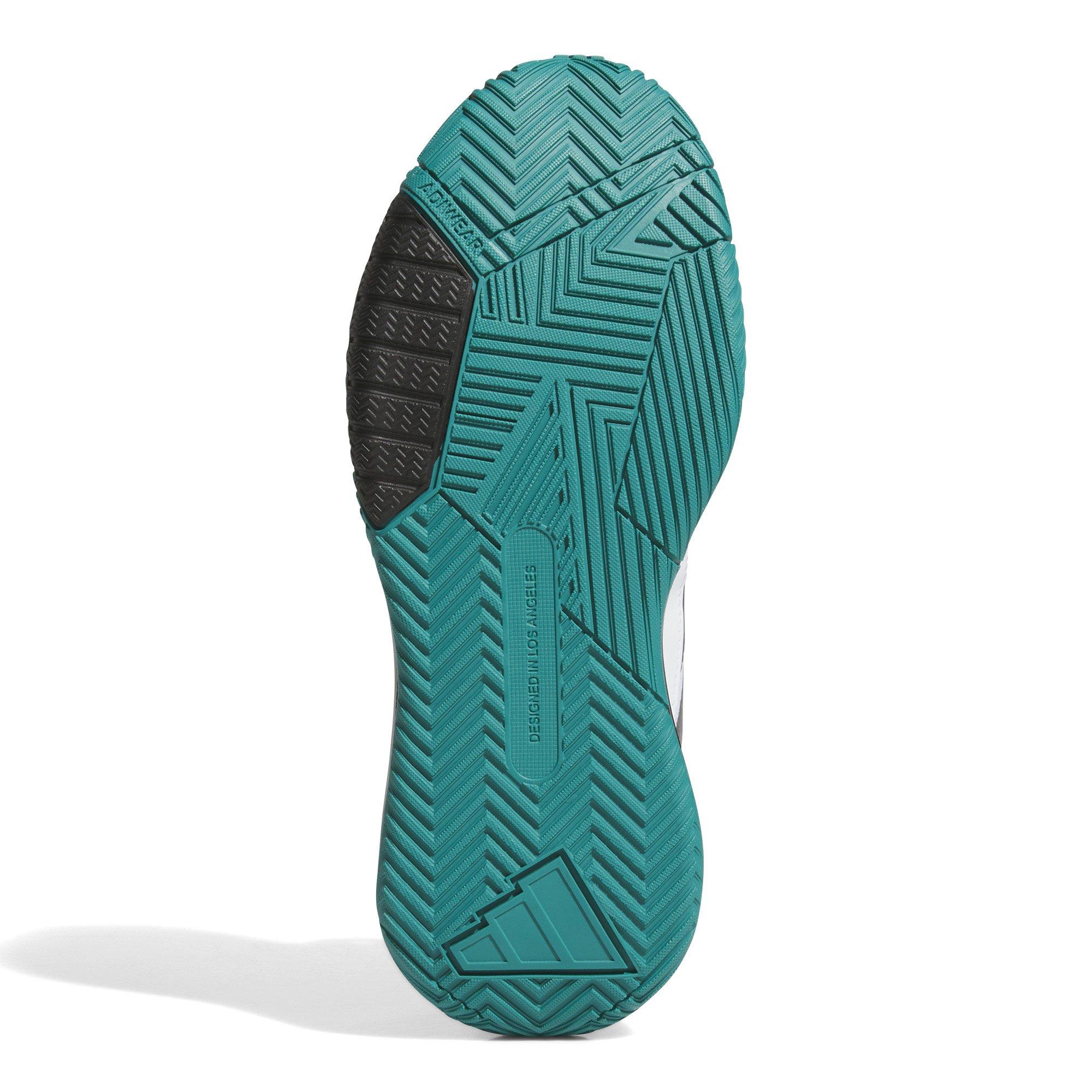 White/Blk/Teal - adidas - Own the Game 3 Adults Basketball Shoes - 4