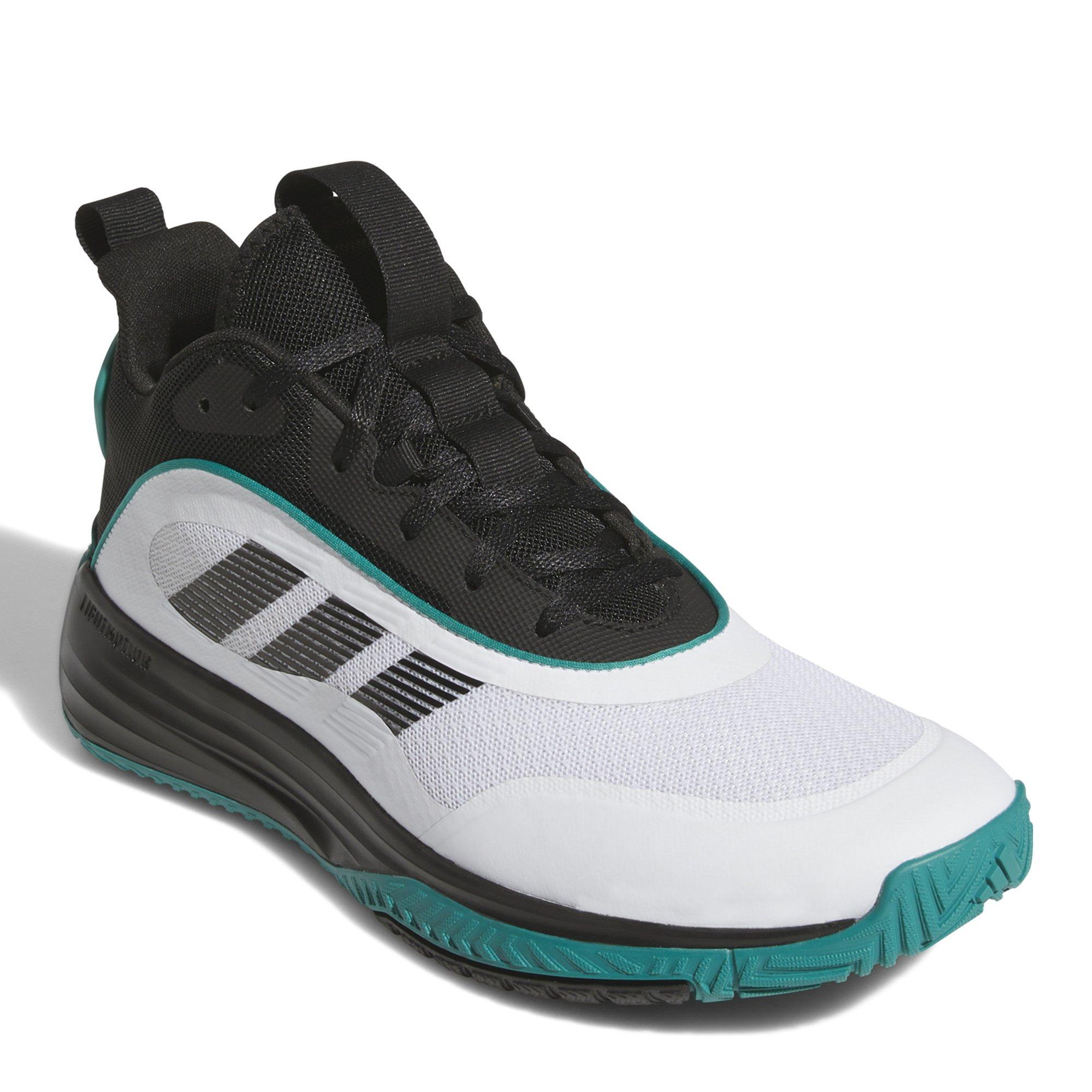 White/Blk/Teal - adidas - Own the Game 3 Adults Basketball Shoes - 5