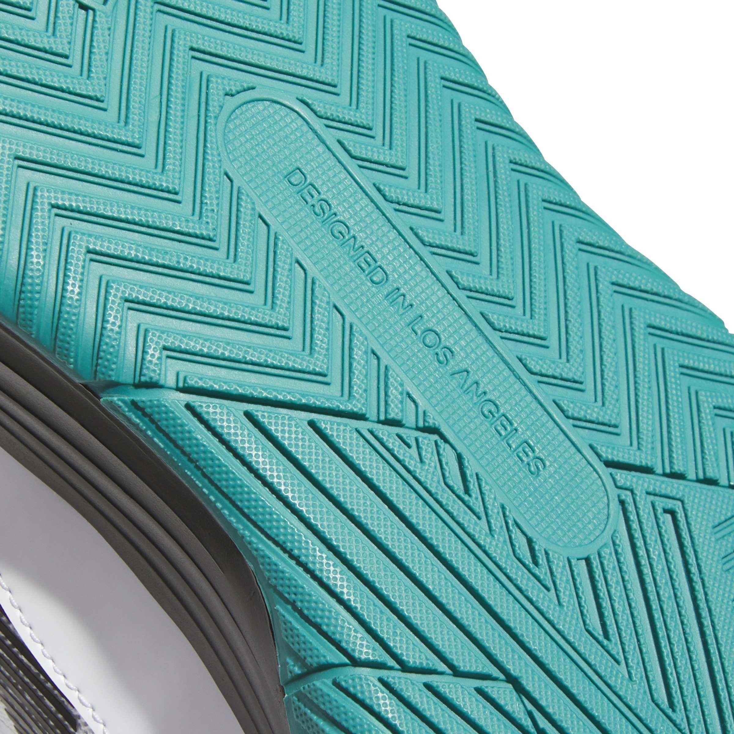 White/Blk/Teal - adidas - Own the Game 3 Adults Basketball Shoes - 7