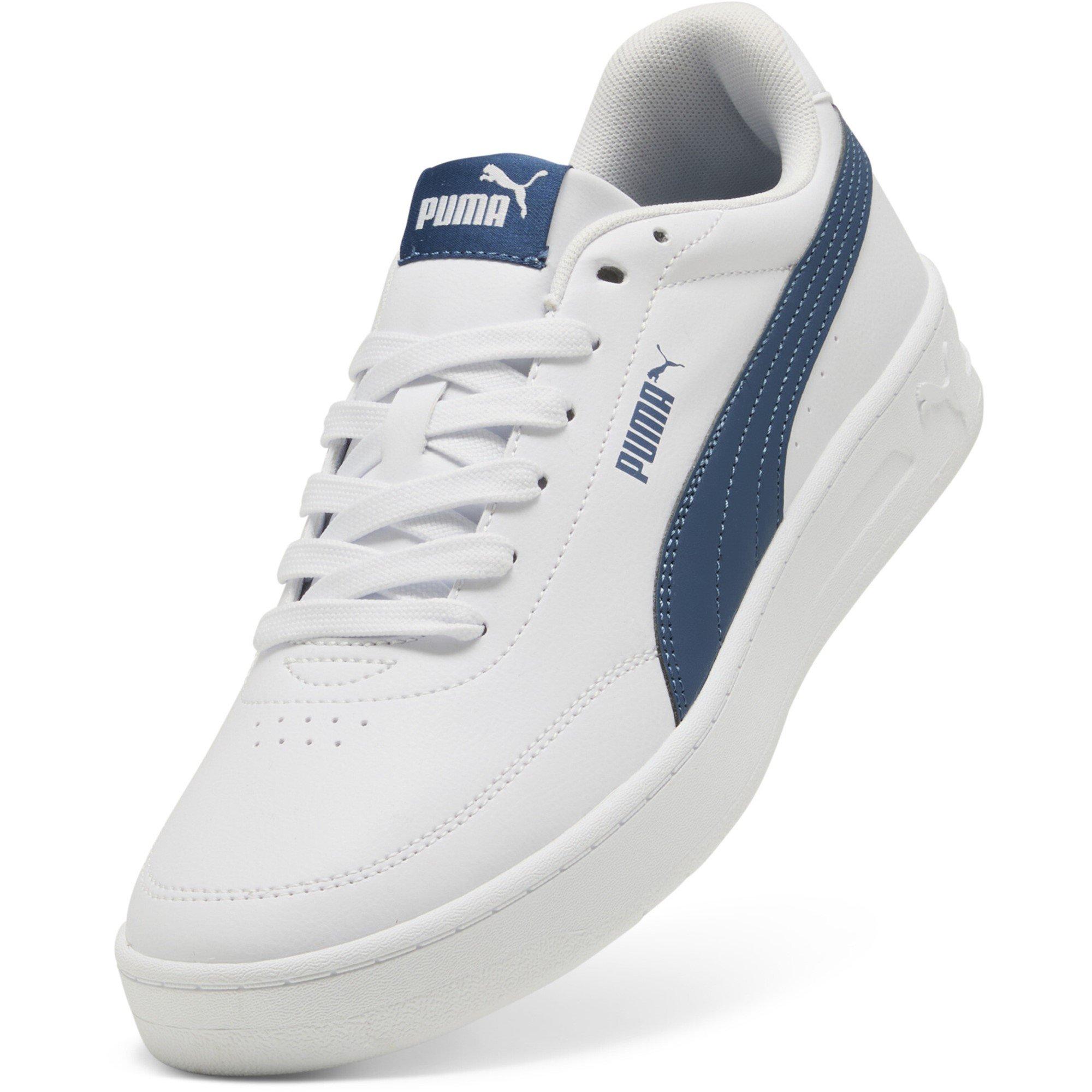 White/Dk Indigo - Puma - Court Classic Clean Mens Sneakers - 6
