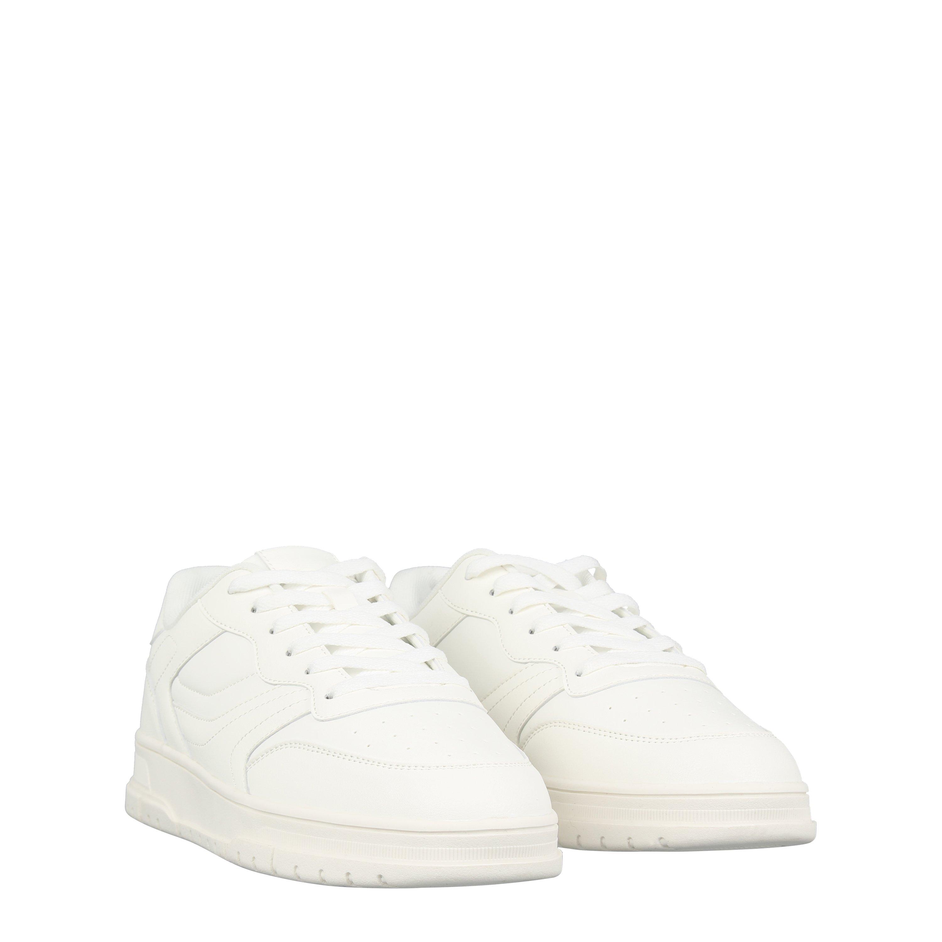 White - Fabric - Men's Court Trainers - 3