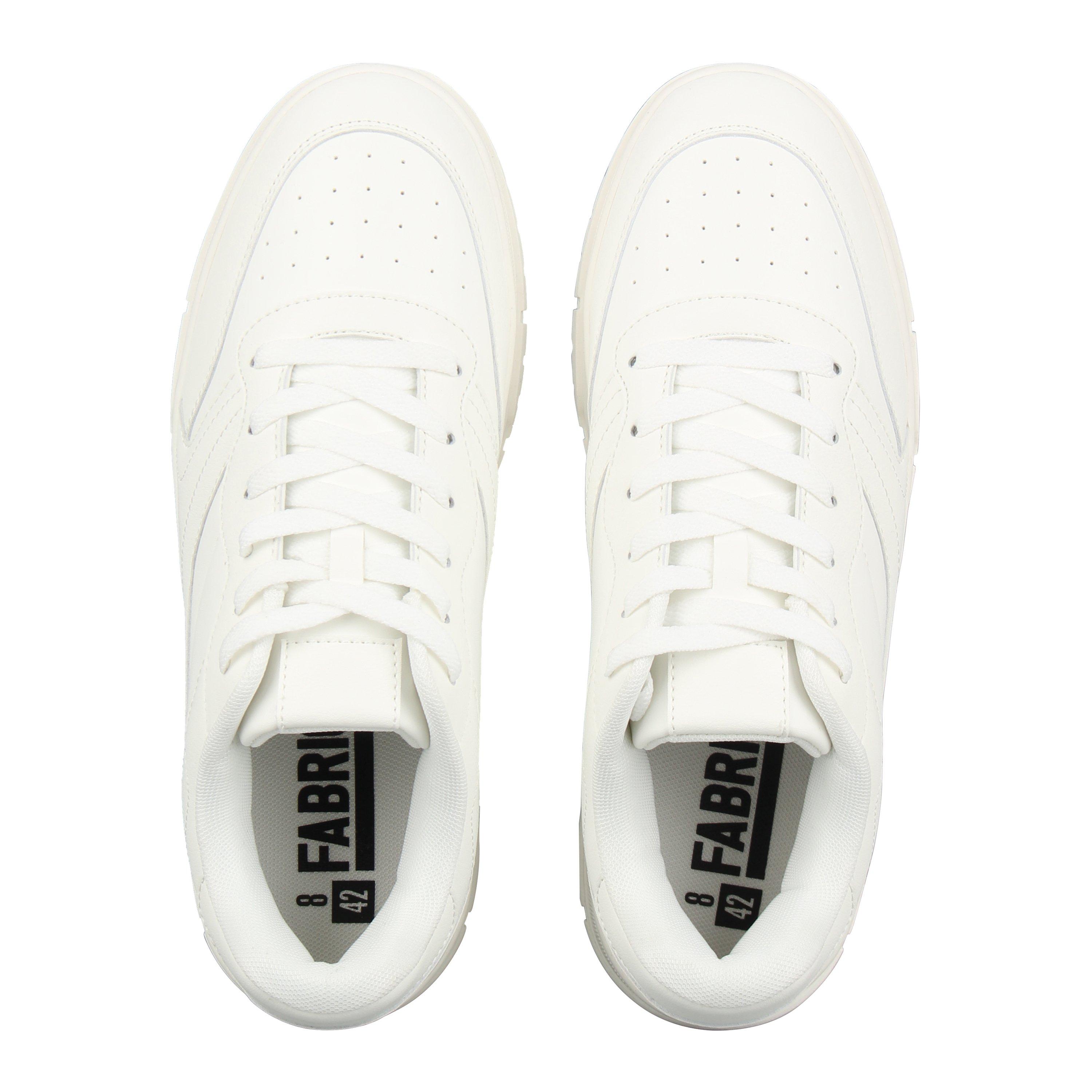 White - Fabric - Men's Court Trainers - 5