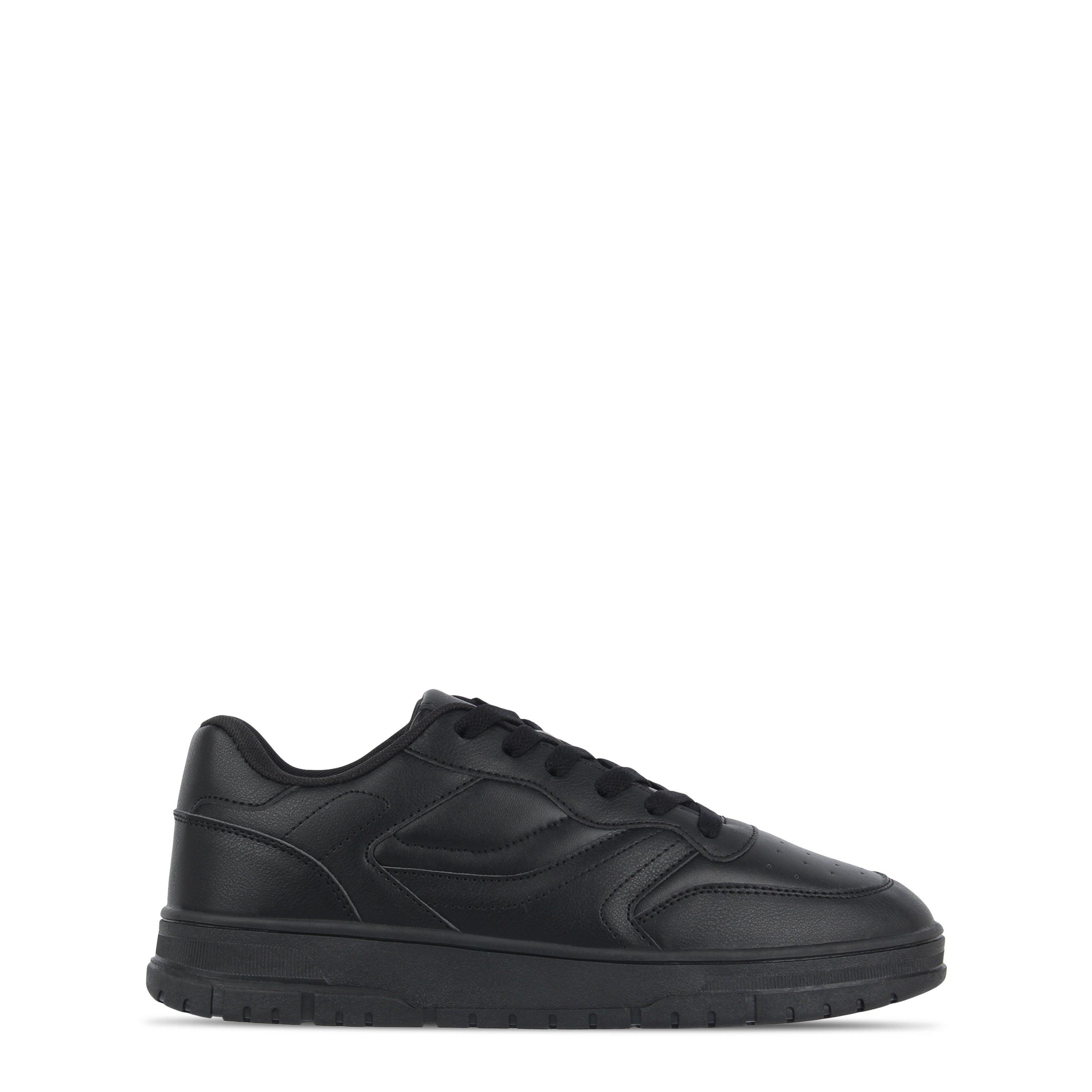 Black - Fabric - Men's Court Trainers - 1