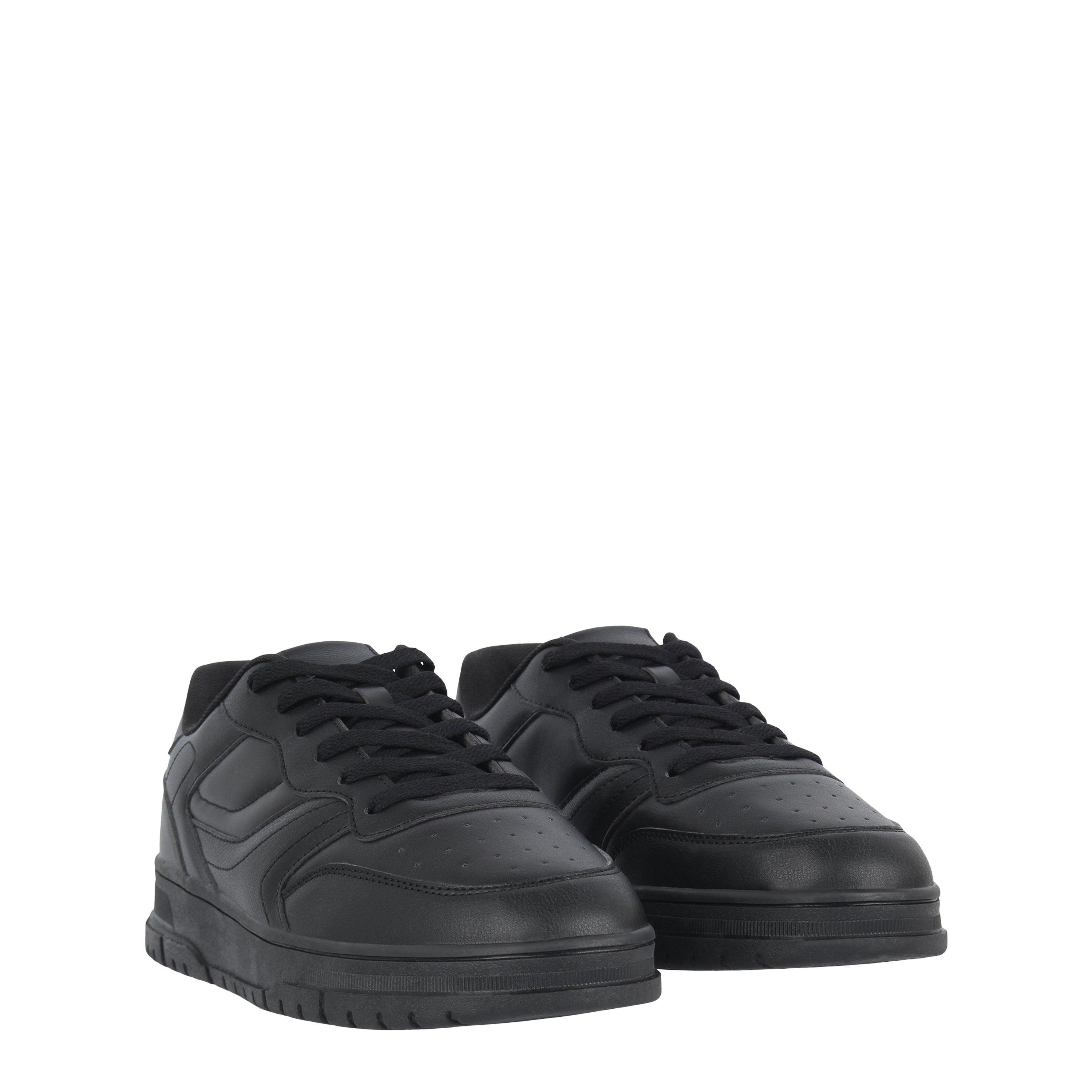 Black - Fabric - Court Trainers - 3
