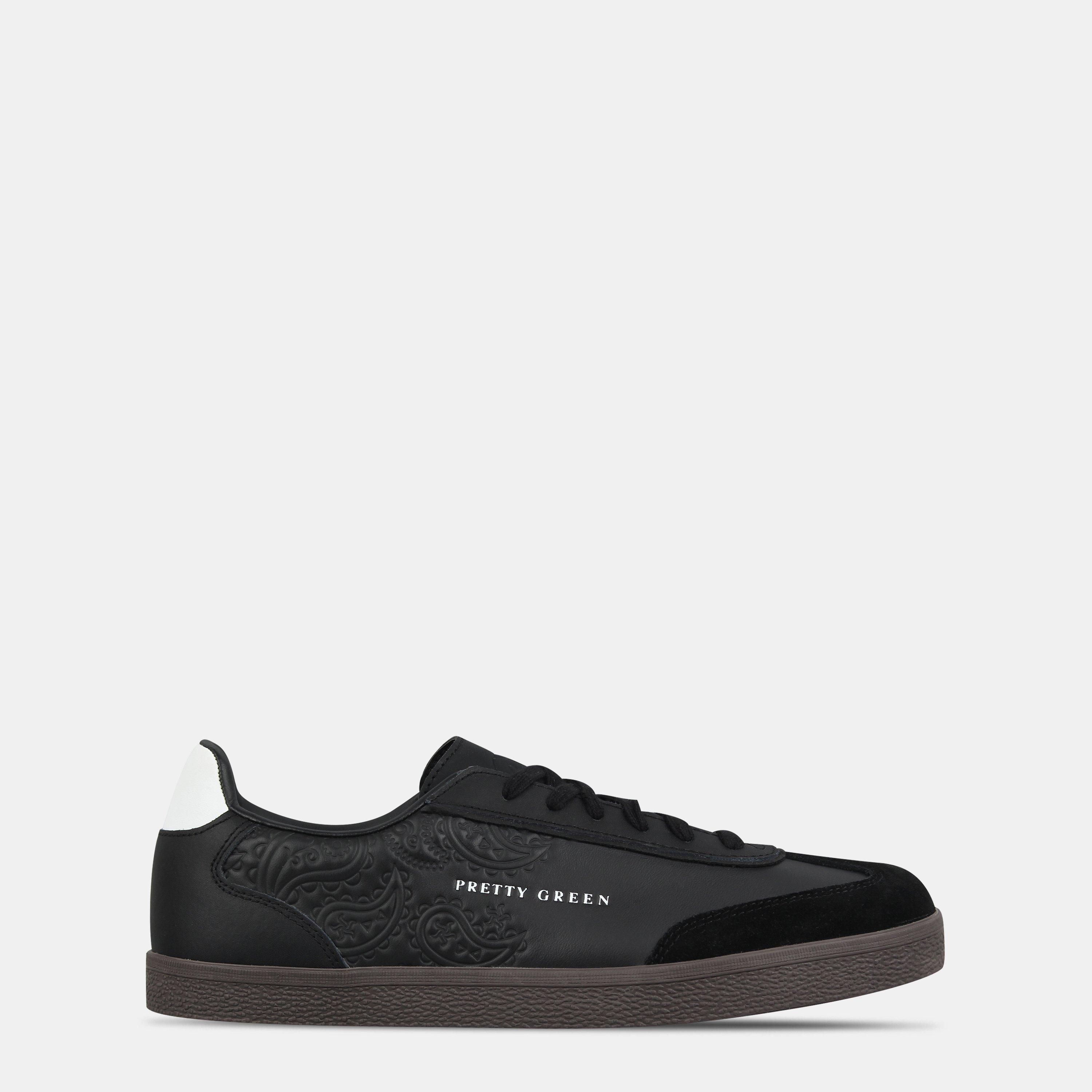 Black - Pretty Green - Men's Moorgate Leather Court Trainers - 1