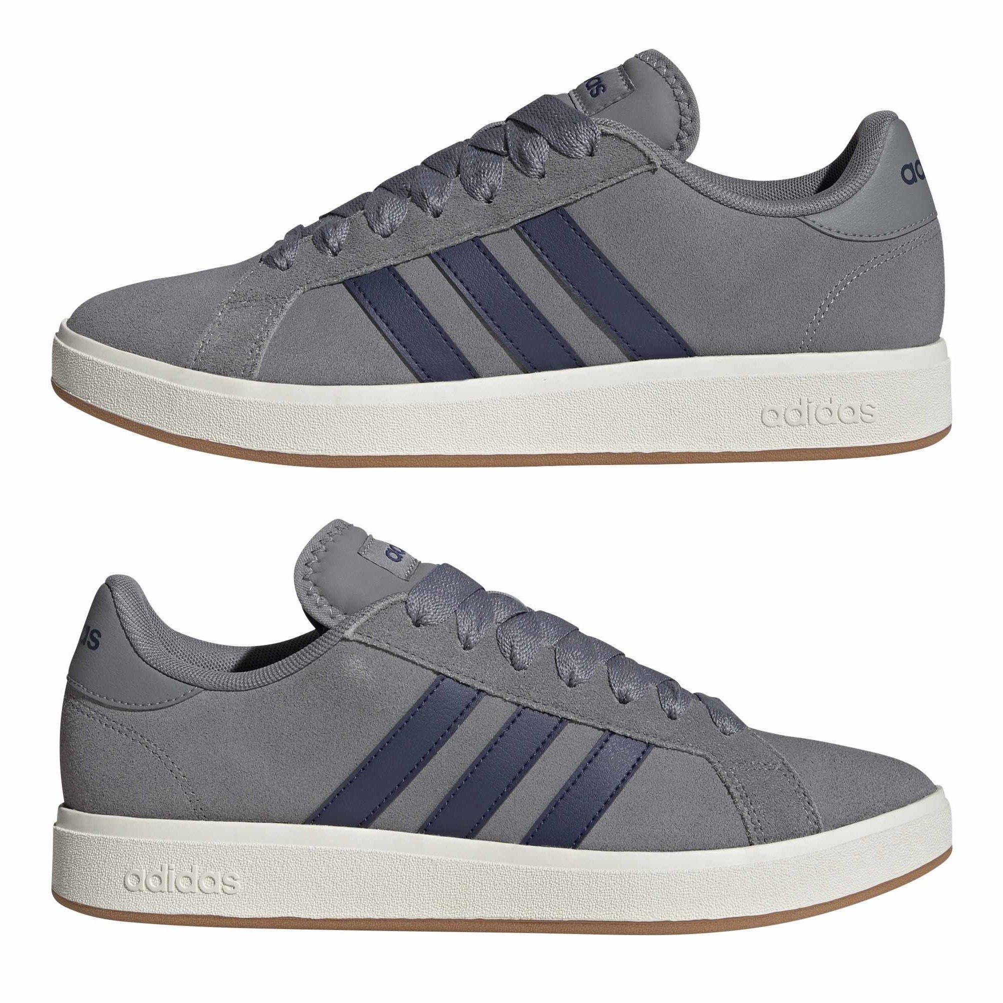 Grijs Drie/Dark - adidas - Men's Grand Court Base Trainers - 9