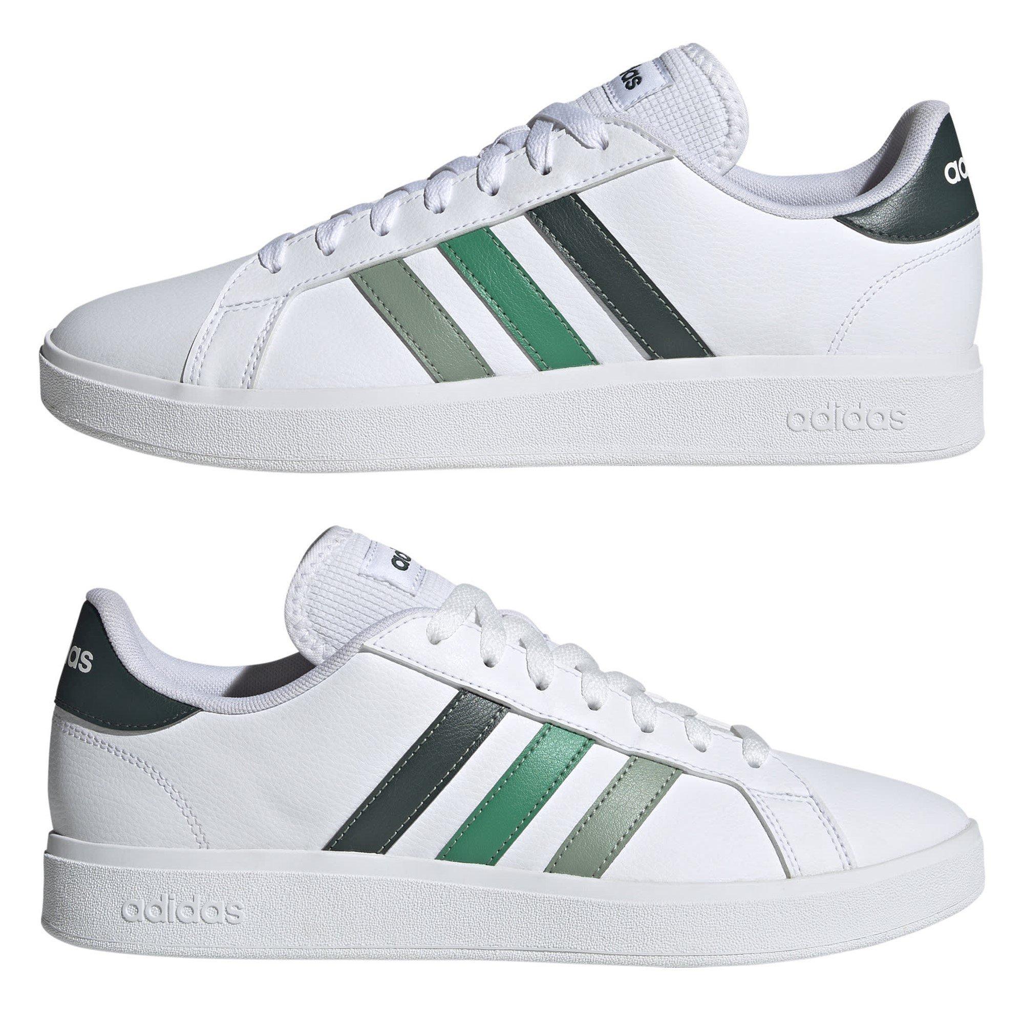 Wht/Ivy/Green - adidas - Grand Court Mens Shoes - 9