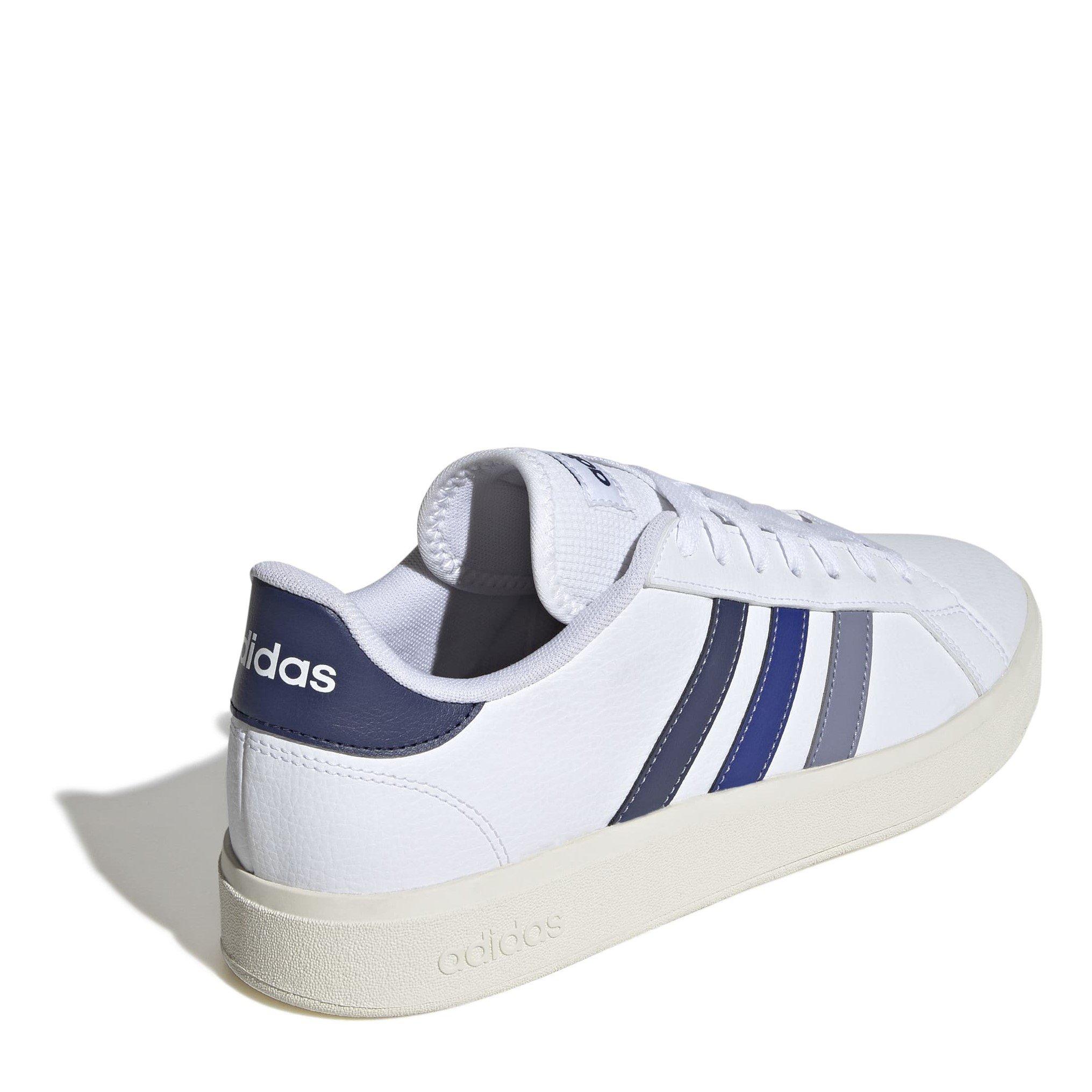 Ft.Wht/Dk Blue - adidas - Grand Court Mens Shoes - 4