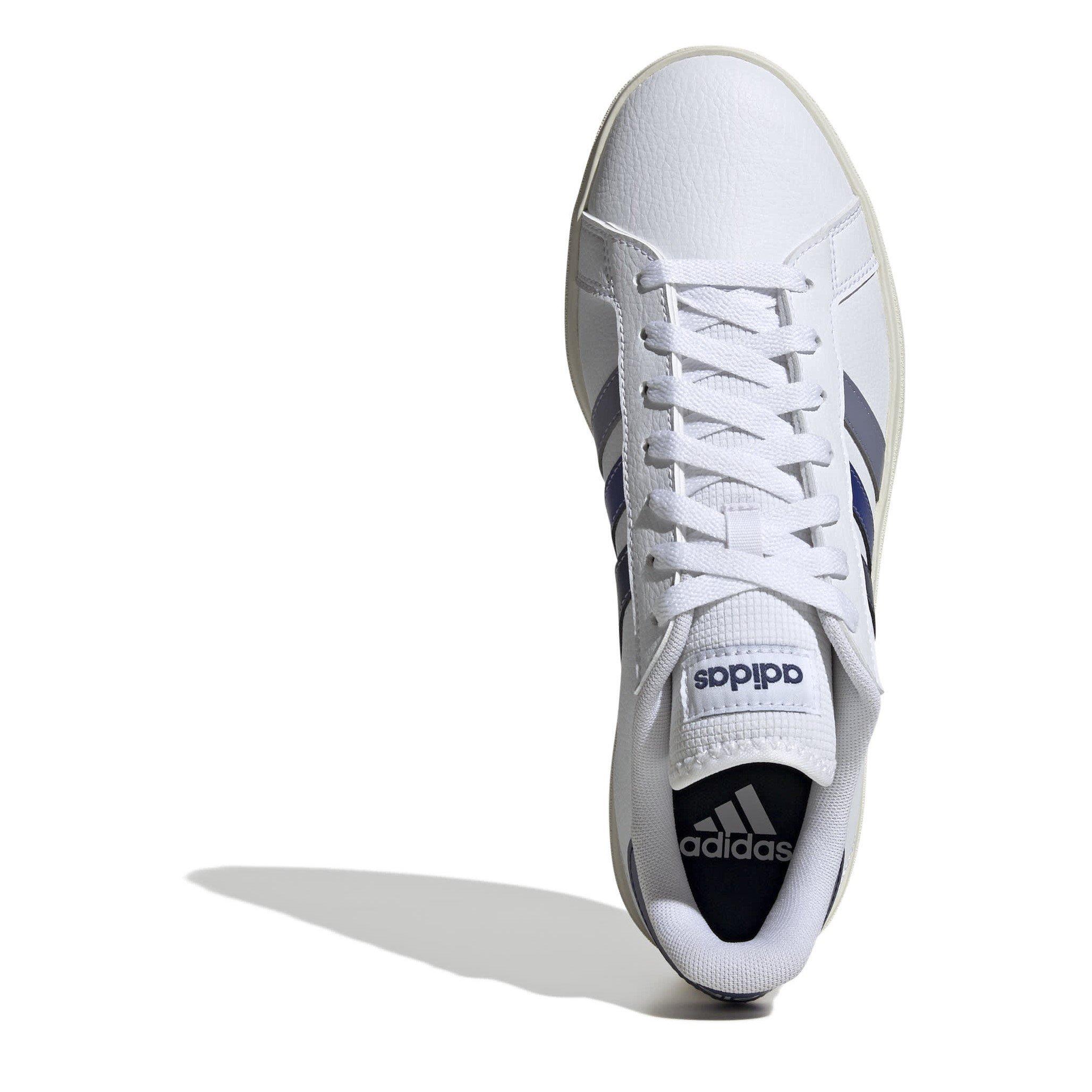 Ft.Wht/Dk Blue - adidas - Grand Court Mens Shoes - 5