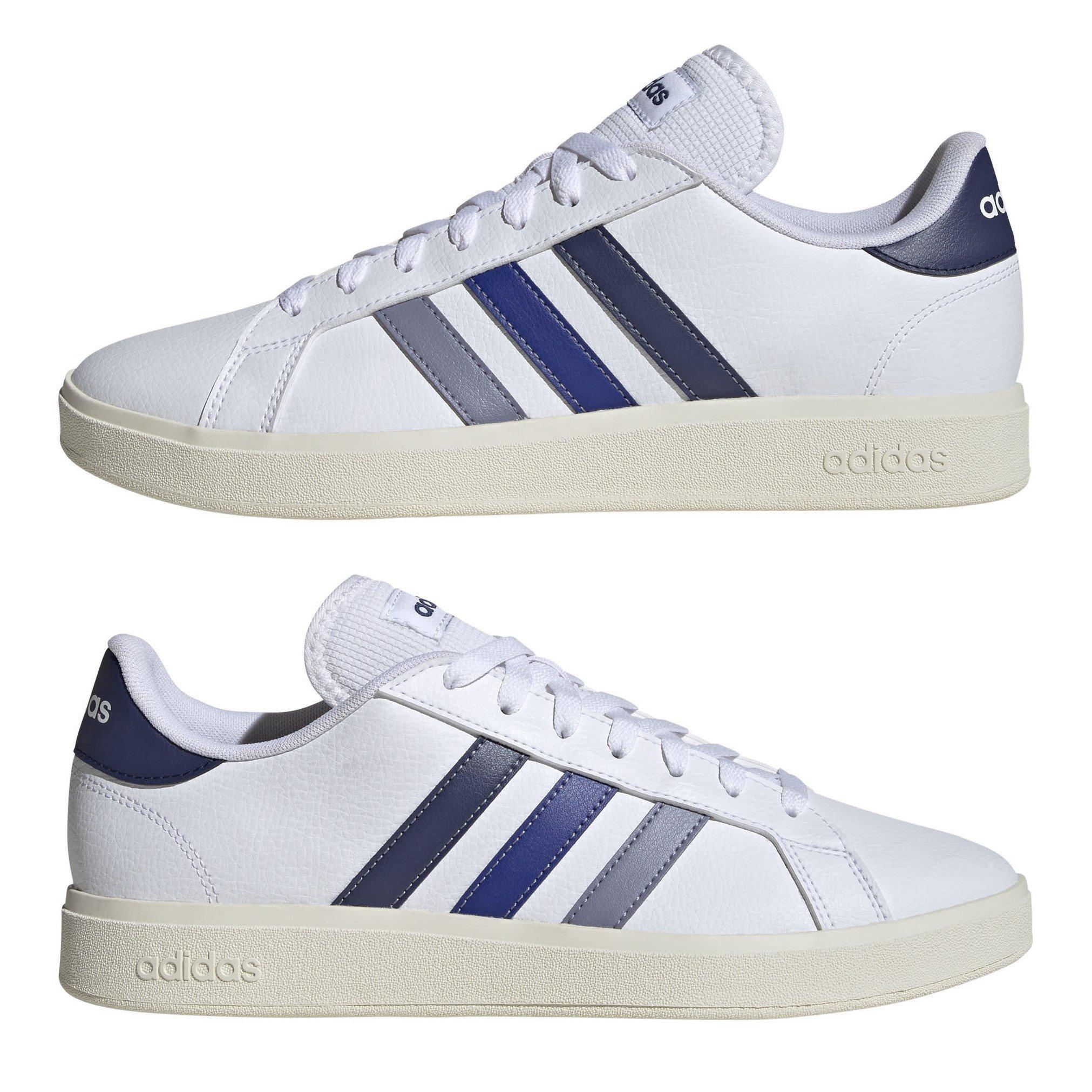 Ft.Wht/Dk Blue - adidas - Grand Court Mens Shoes - 9