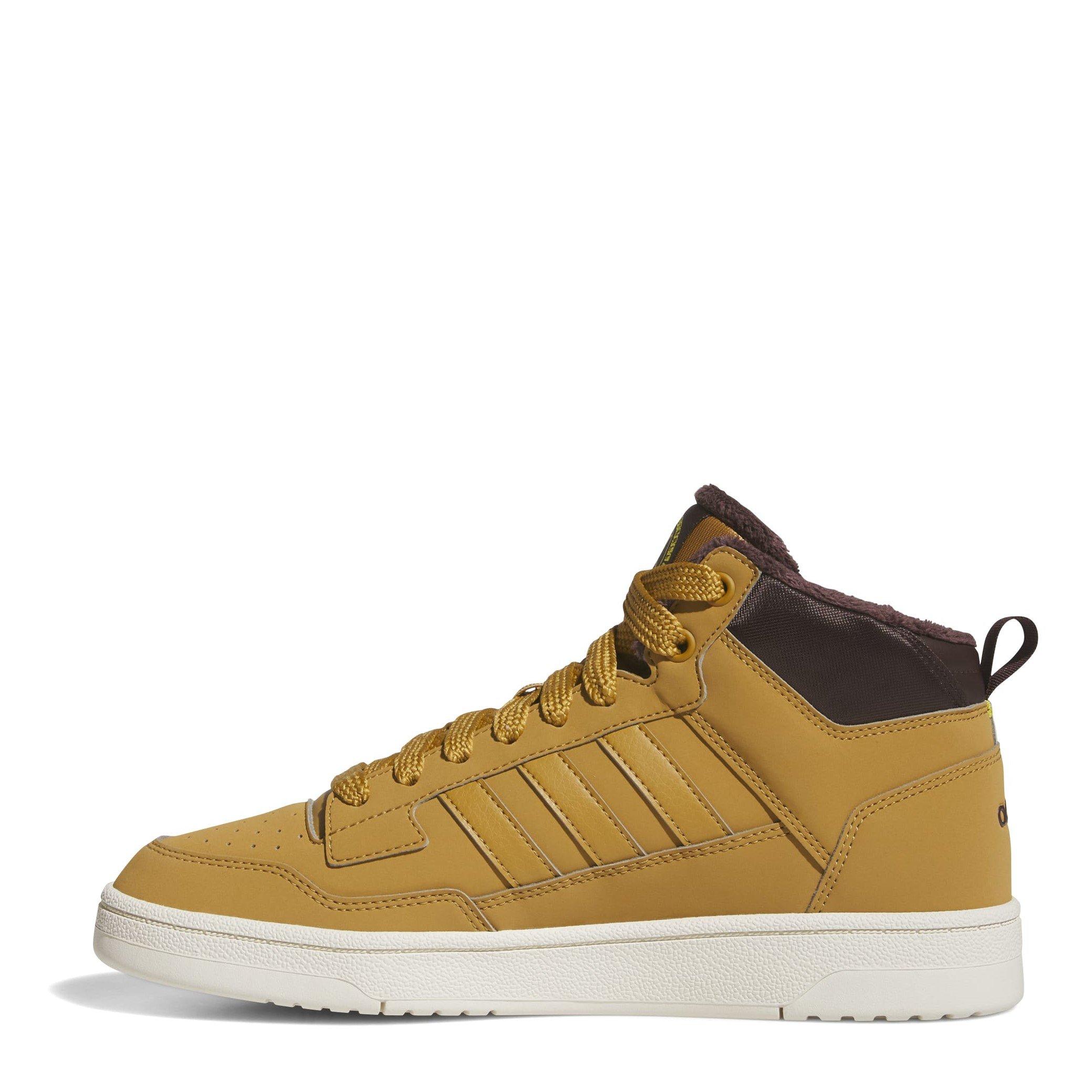 Brown/White - adidas - Men's RCourt High-Top Trainers - 2