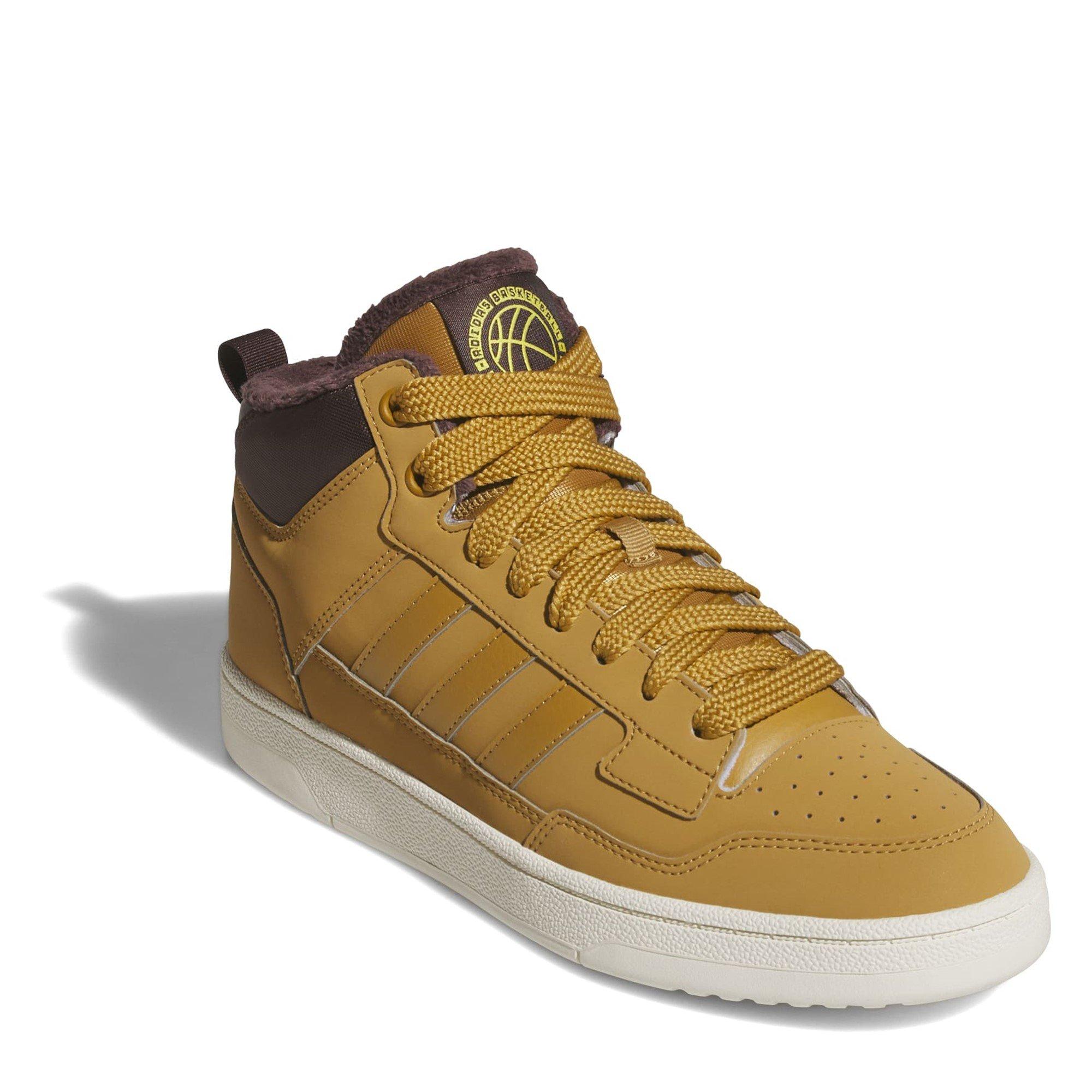 Brown/White - adidas - Men's RCourt High-Top Trainers - 3