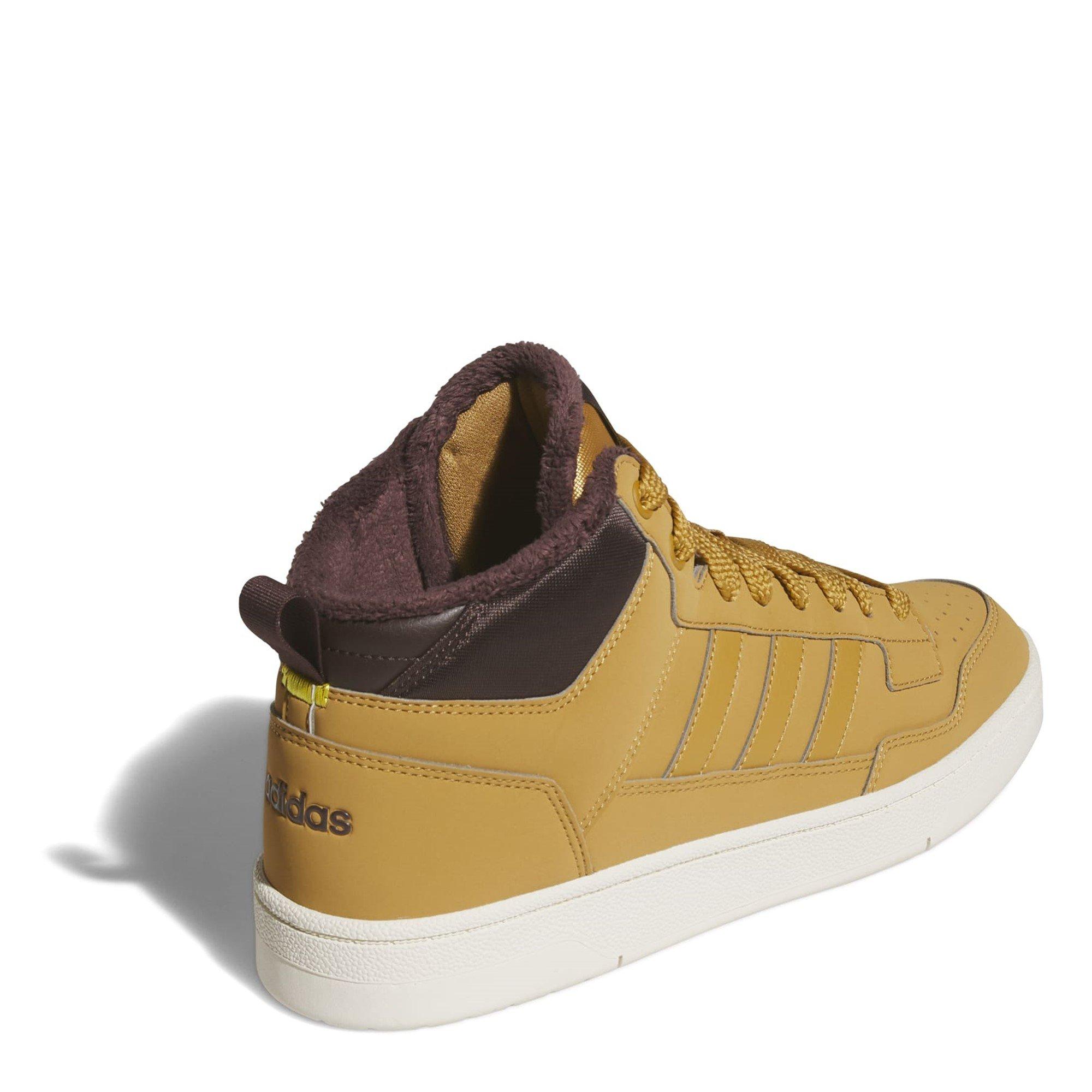 Brown/White - adidas - Men's RCourt High-Top Trainers - 4