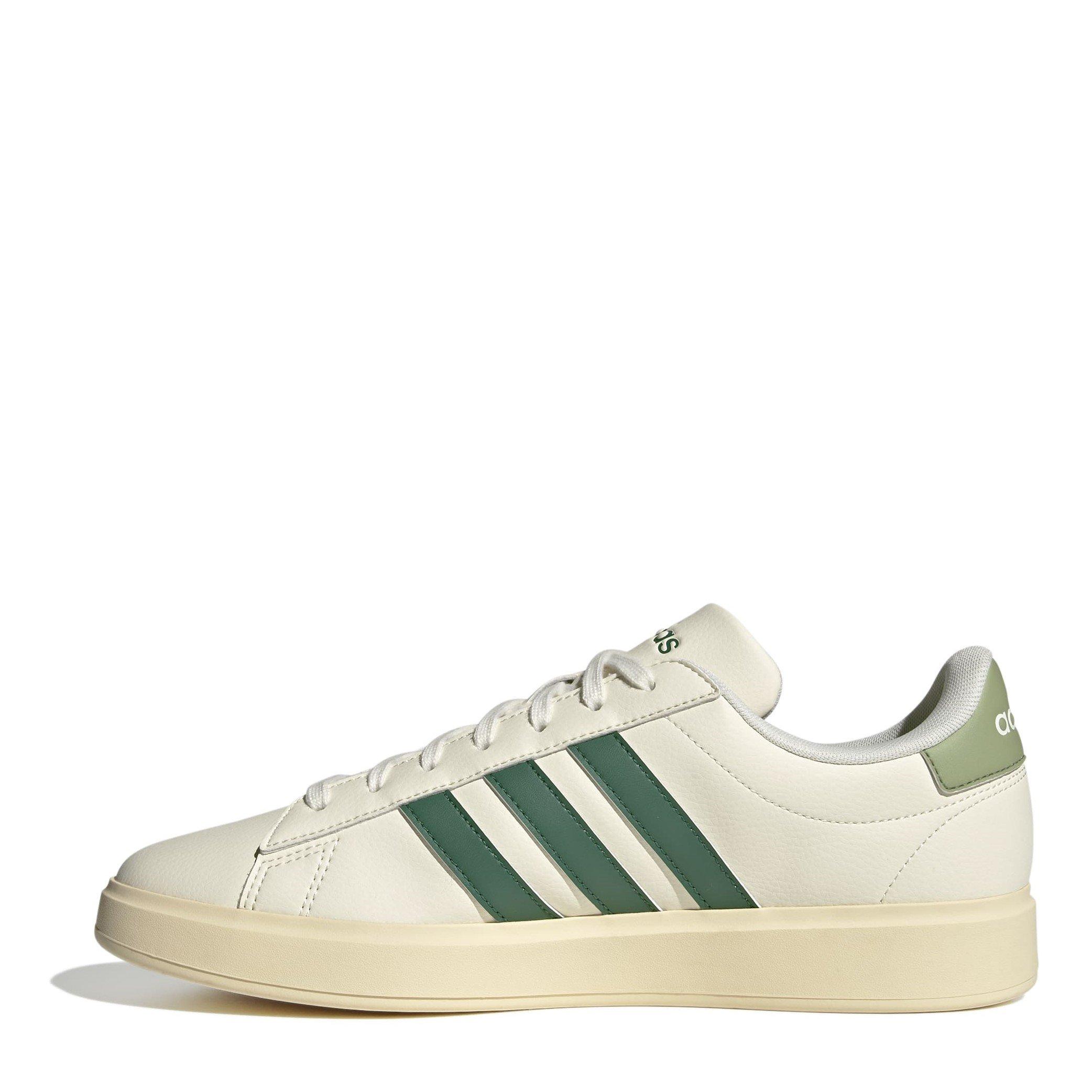 Off White/Green - adidas - Grand Court Mens Shoes - 2