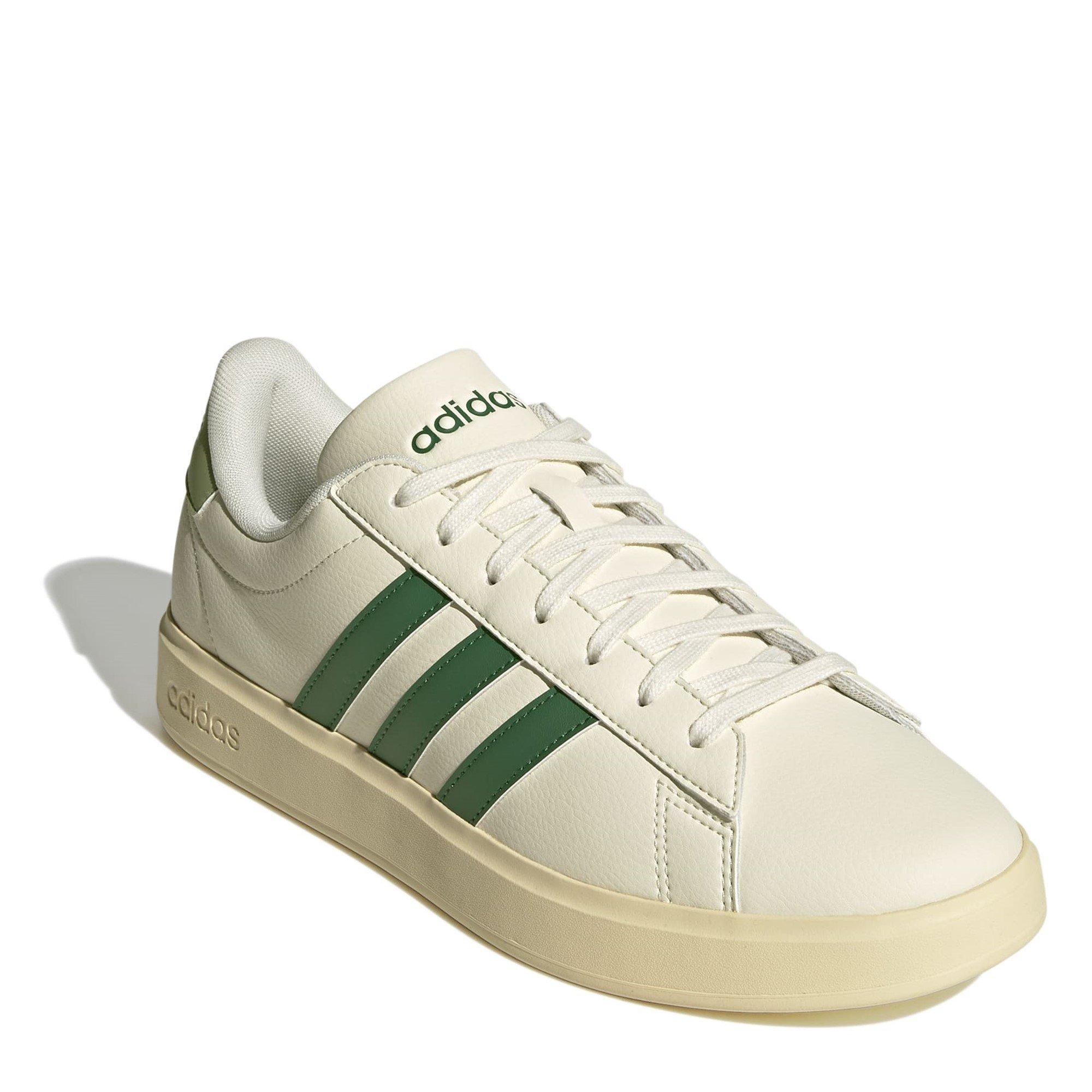 Off White/Green - adidas - Grand Court Mens Shoes - 3