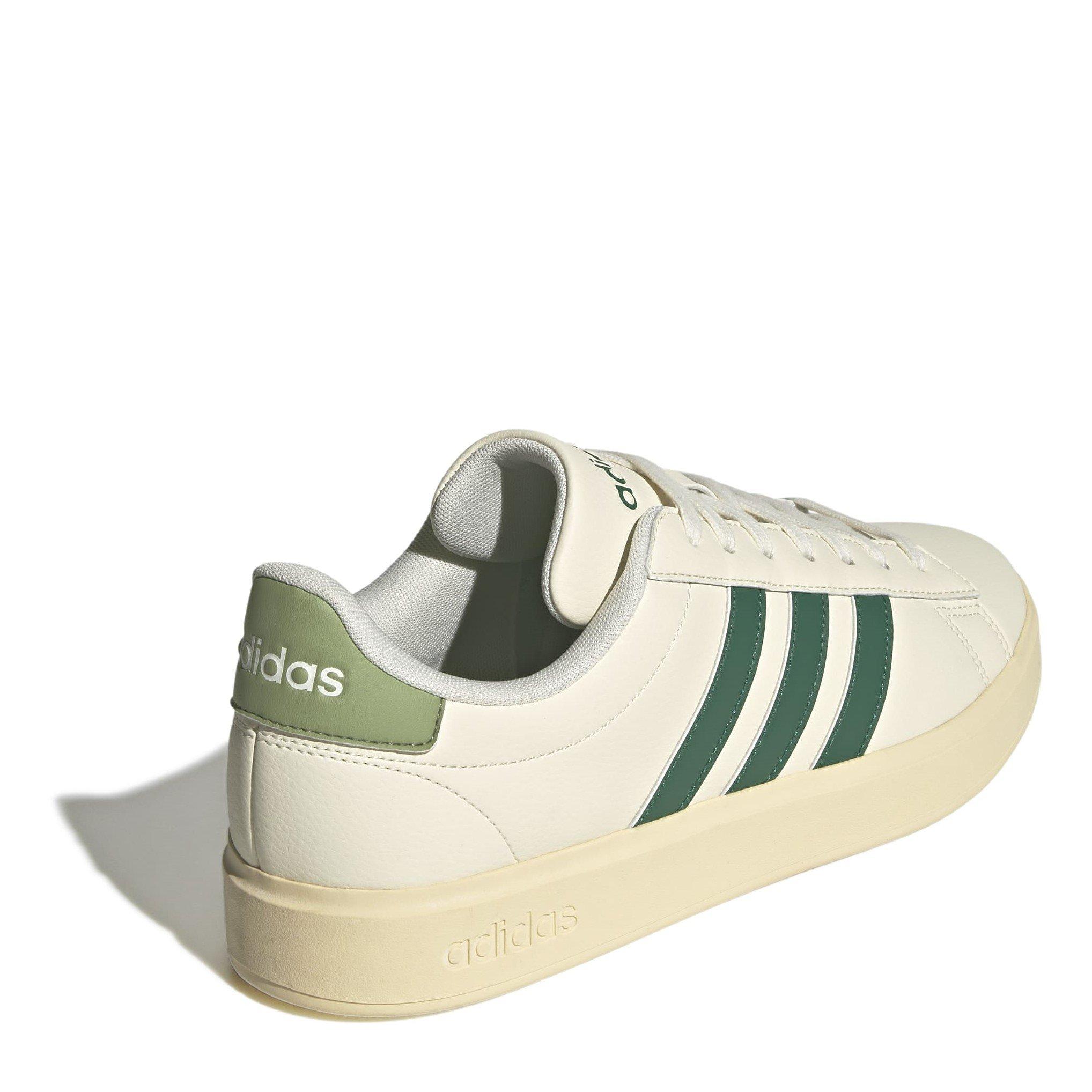Off White/Green - adidas - Grand Court Mens Shoes - 4