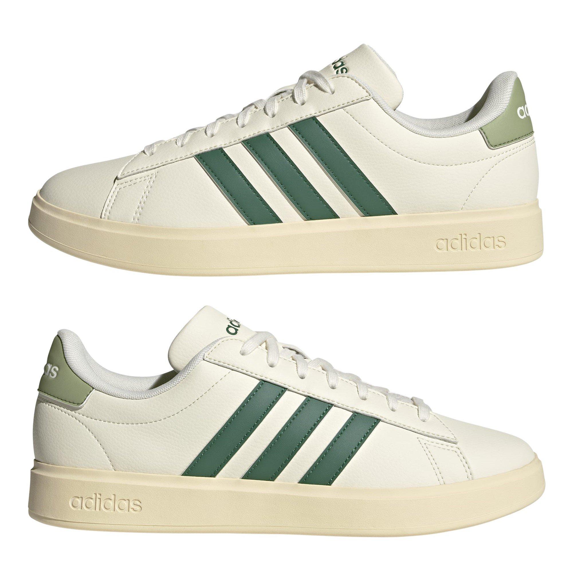 Off White/Green - adidas - Grand Court Mens Shoes - 8