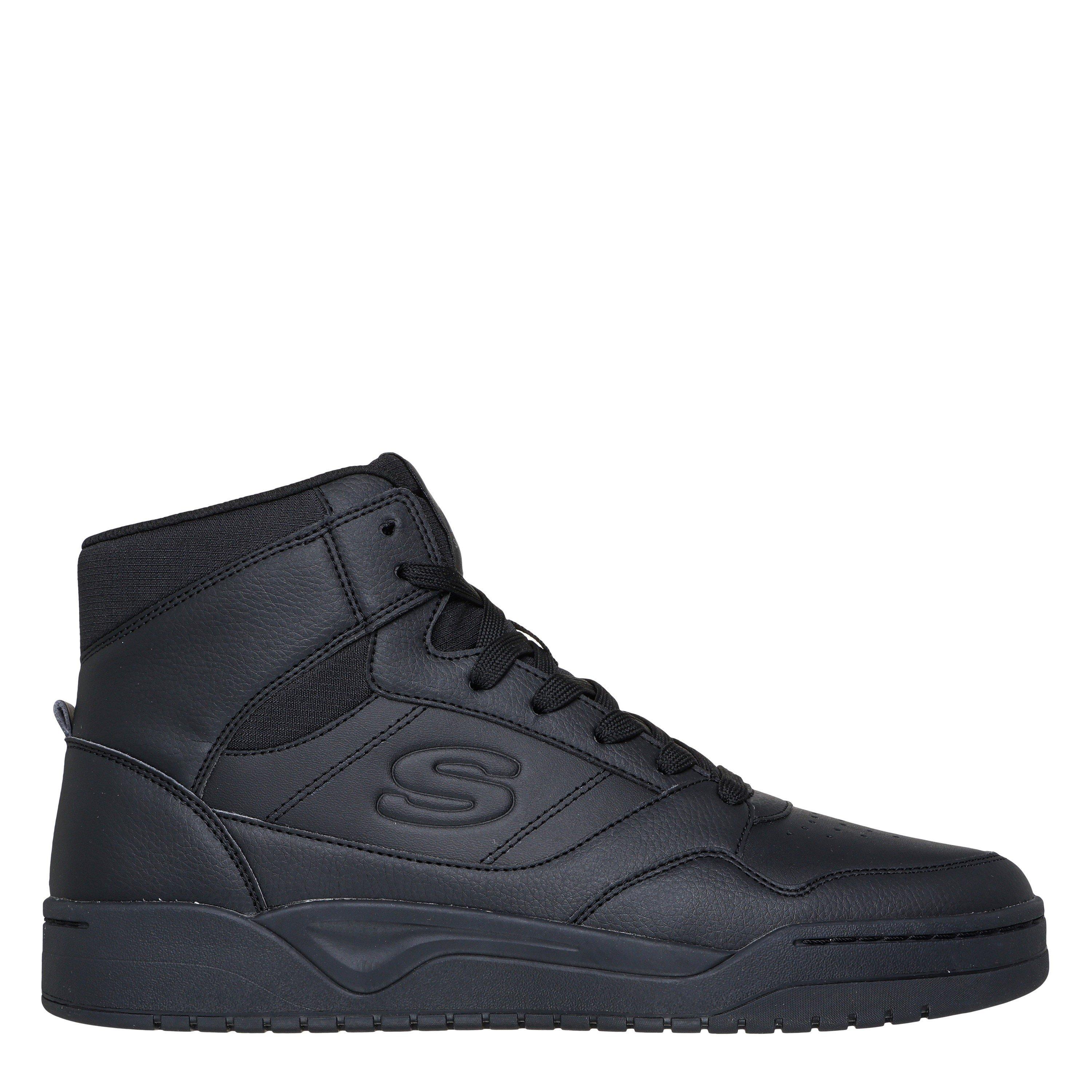 Skechers Men's Dualeather Overlay High Top Fashion High-Top Trainers - Black/Black - 7.5 (41.5)