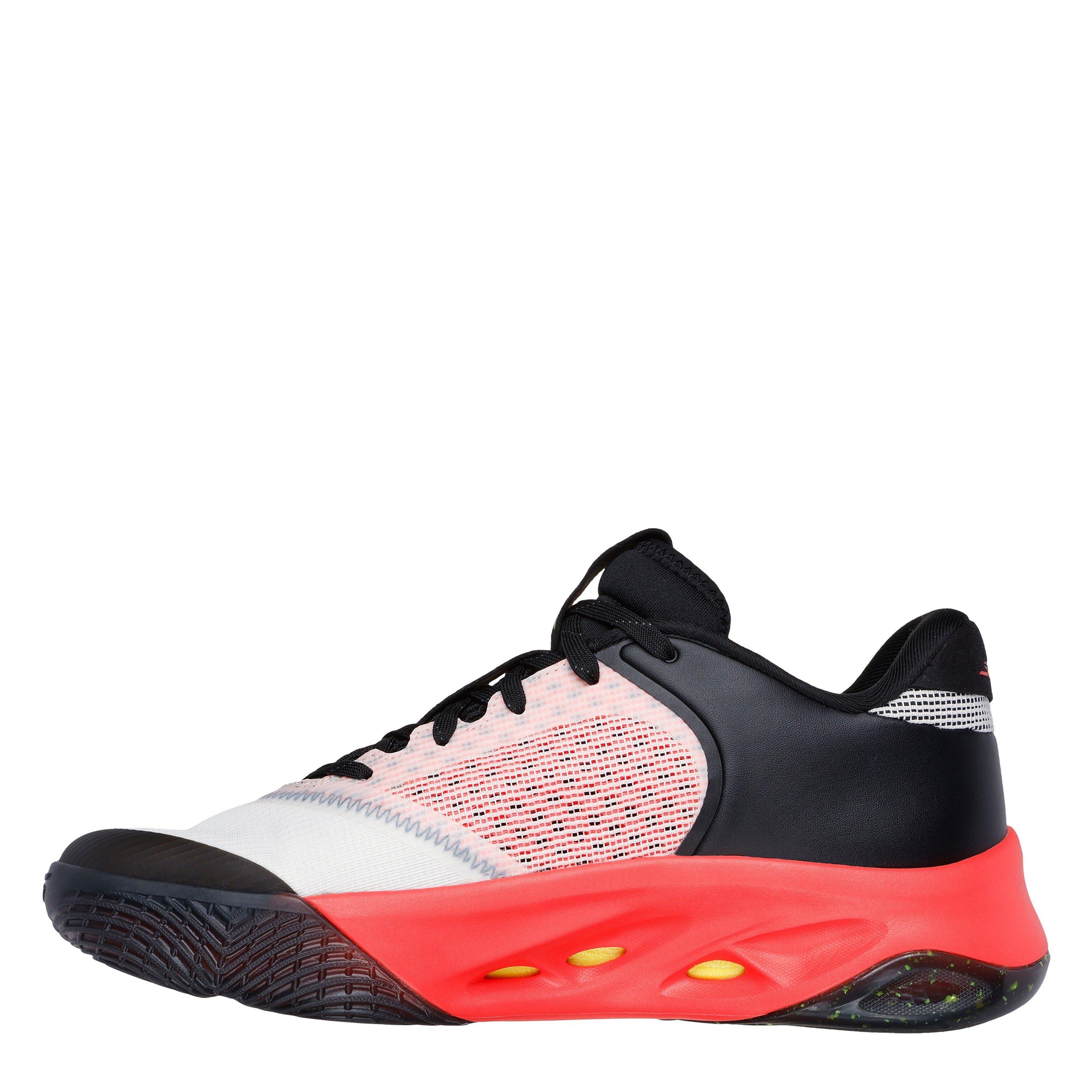 Branco/Laranja - Skechers - Durable Stability Mesh Comfort Coll High-Top Trainers Mens - 2